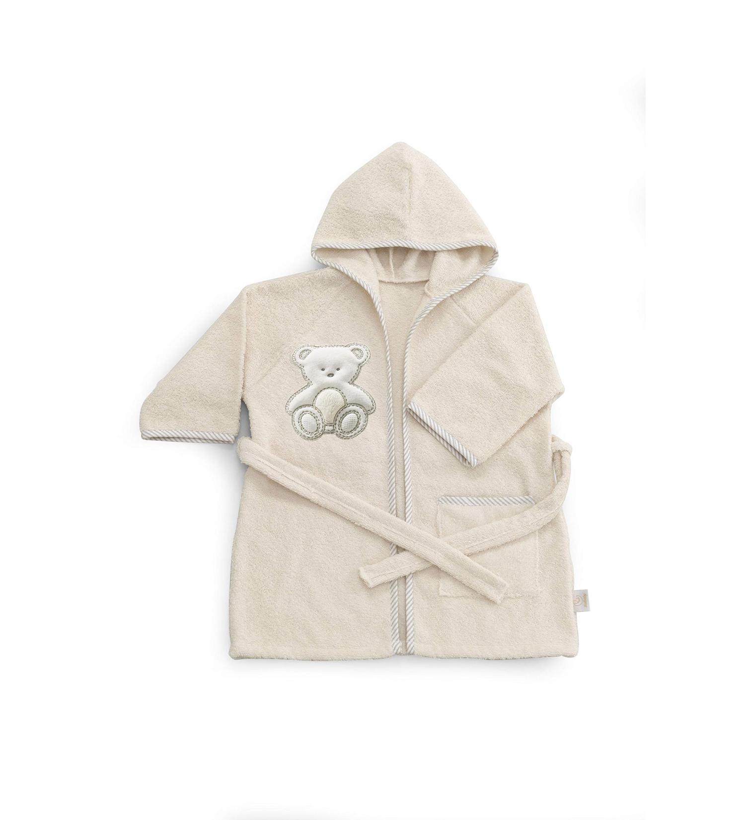 Italbaby terry bathrobe for newborns 6-18 months plush ivory 550 g