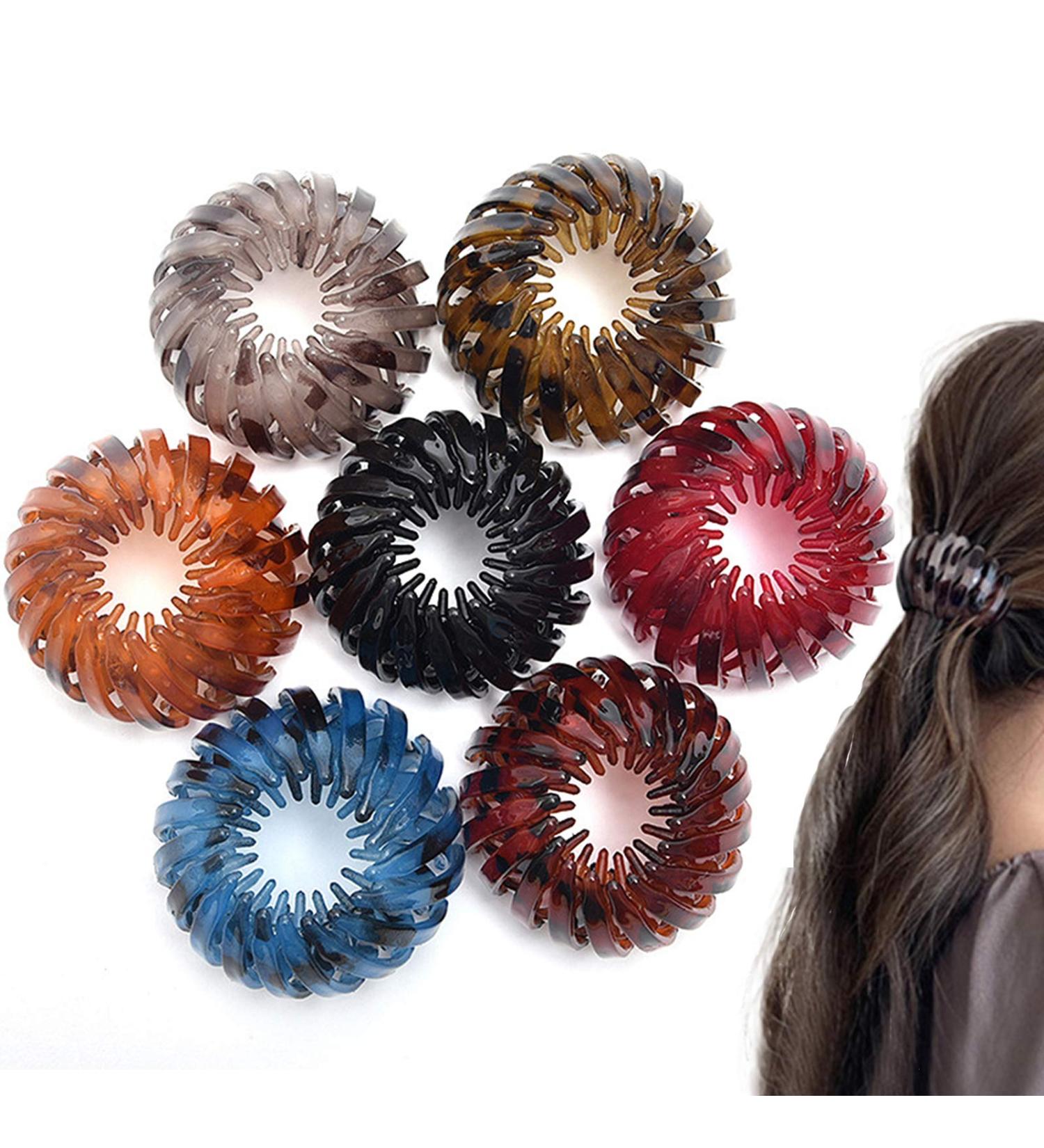 7 Pcs Birds Nest Hair Clips Hair Claw Clamps Bun Makers Ponytail Holder Comb Hair Bands Accessory (Style 1) - Buy Online on GoSupps.com