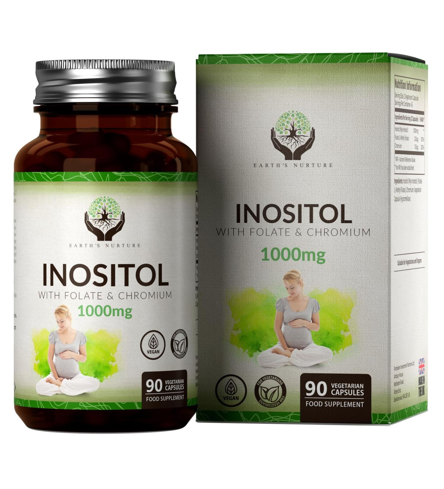1000mg Myo-Inositol Chromium & Folate Blend for Female Support - 90 Vegan Capsules | Vitamins for Women - Non GMO & Gluten Free - Made in UK - Buy Online on GoSupps.com