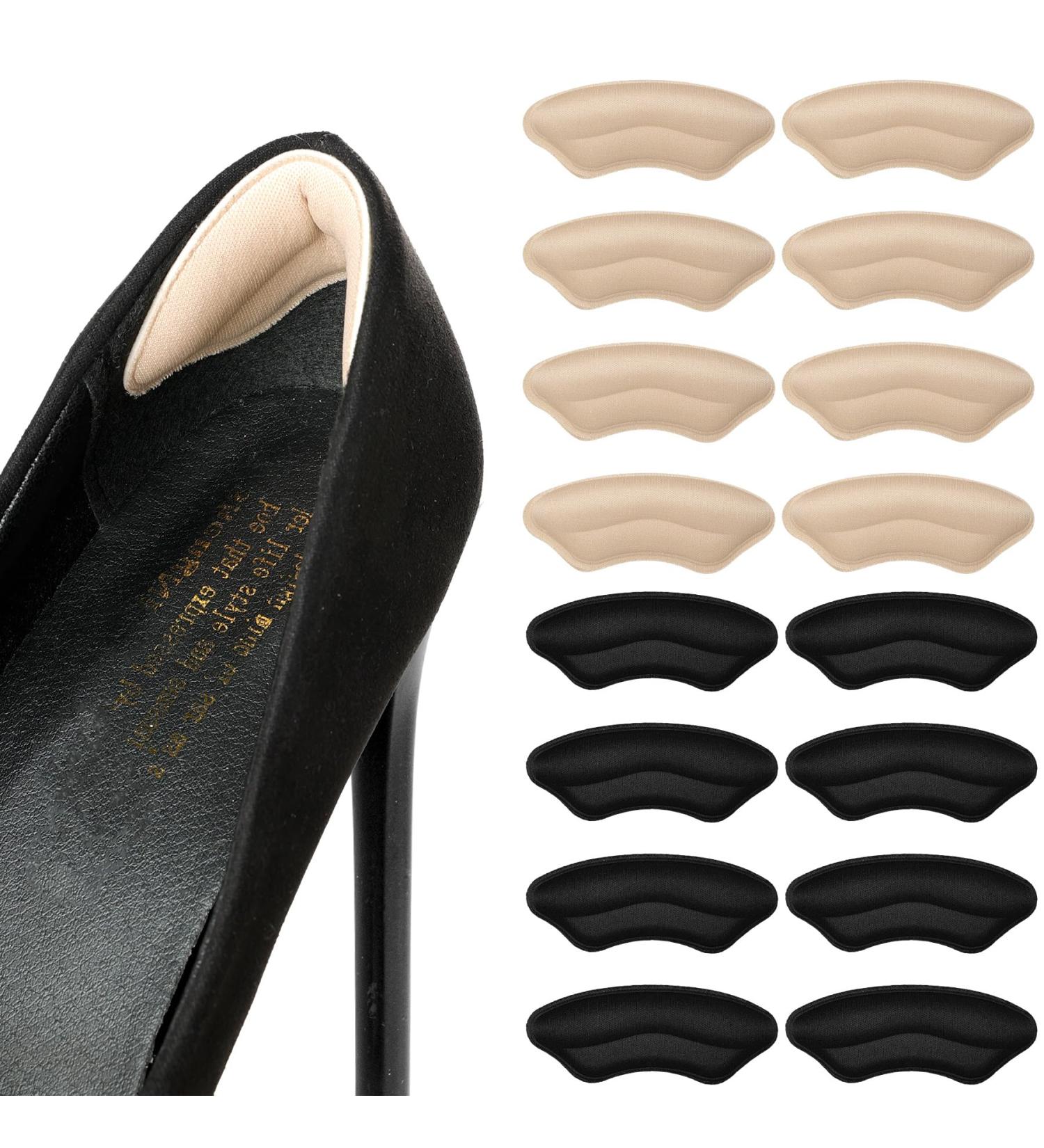 Sucrain 16 Pcs Heel Pads - Unisex Self-Adhesive Foot Care Protectors for Heel Pain Relief - 8 Pairs in Black & White - Ideal for Men & Women - Buy Online on GoSupps.com