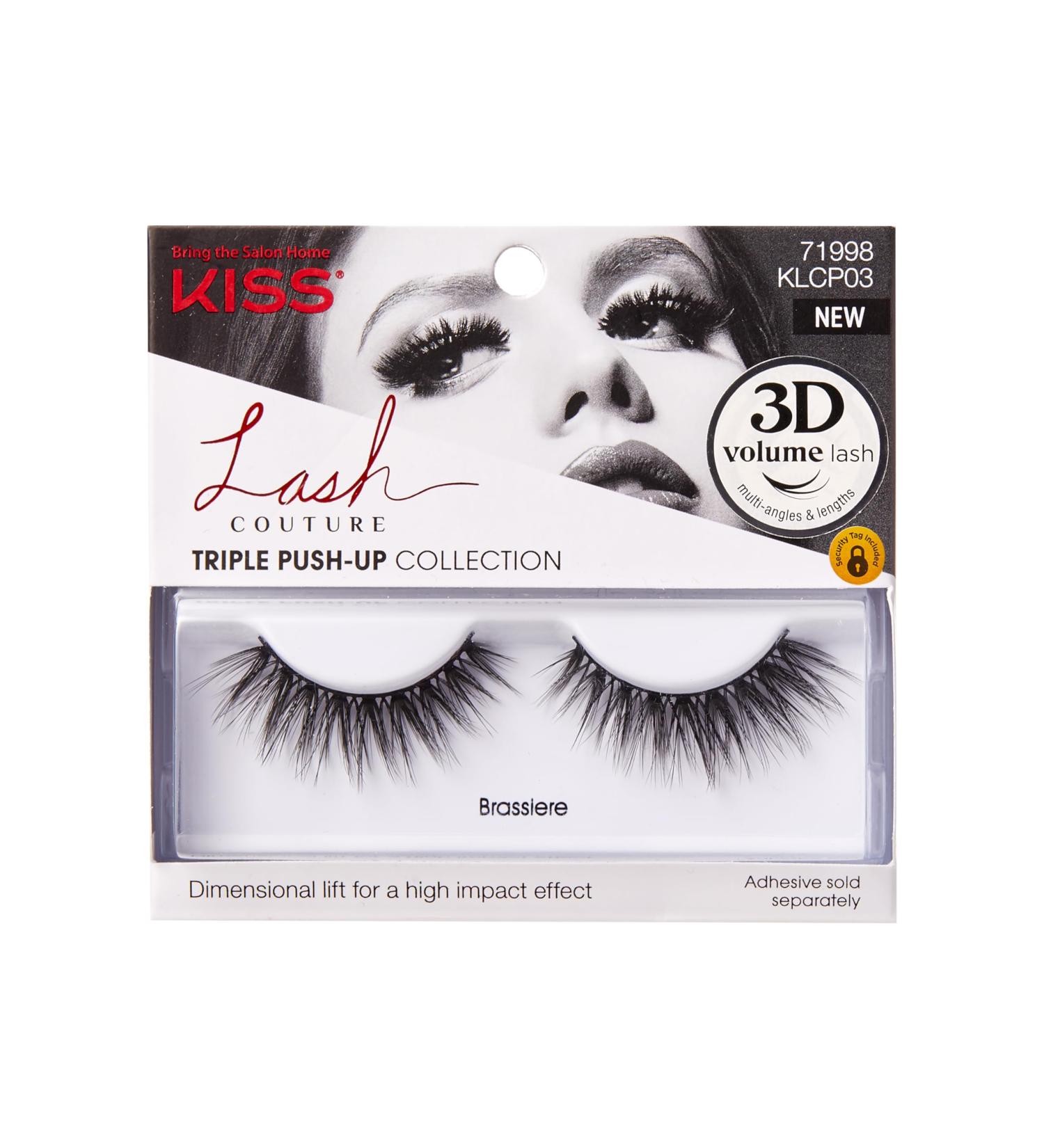 KISS Lash Couture Triple Push Up Collection | 3D Volume False Eyelashes | Cruelty-Free & Reusable | Ideal for Contact Lens Wearers | Style Brassiere - Buy Online on GoSupps.com