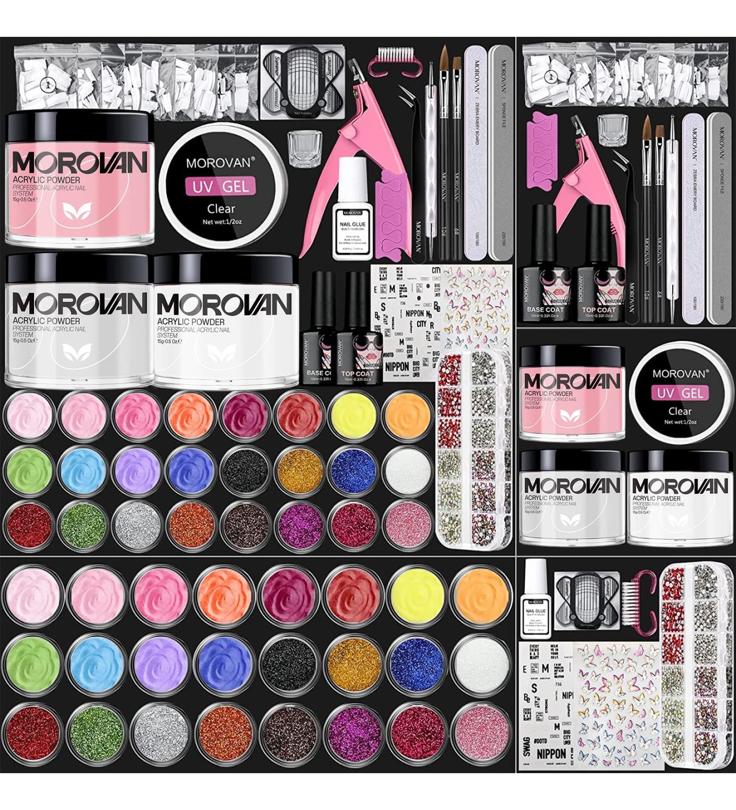 Morovan Acrylic Nail Kit - Professional Acrylic Nail Powder Set for Beginners - Glitter Acrylic Nail Set with Everything for DIY Nail Extensions - Buy Online on GoSupps.com