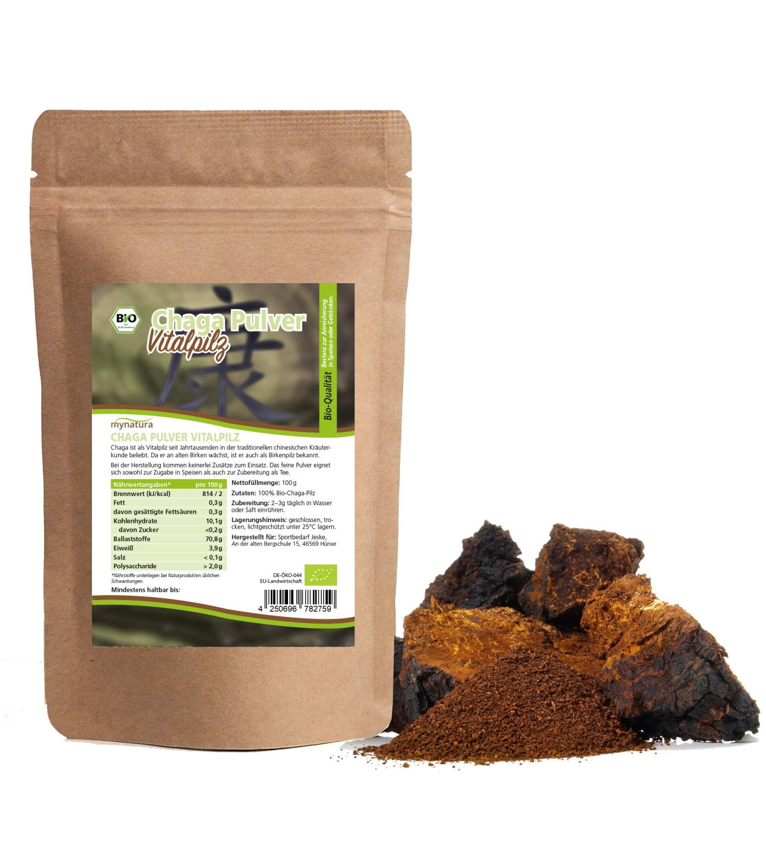  mynatura Mynatura Organic Chaga Powder 100g | Vital Mushroom from the Wild Collection | Finely Ground | For Chaga Tea and Lattes - Buy Online on GoSupps.com