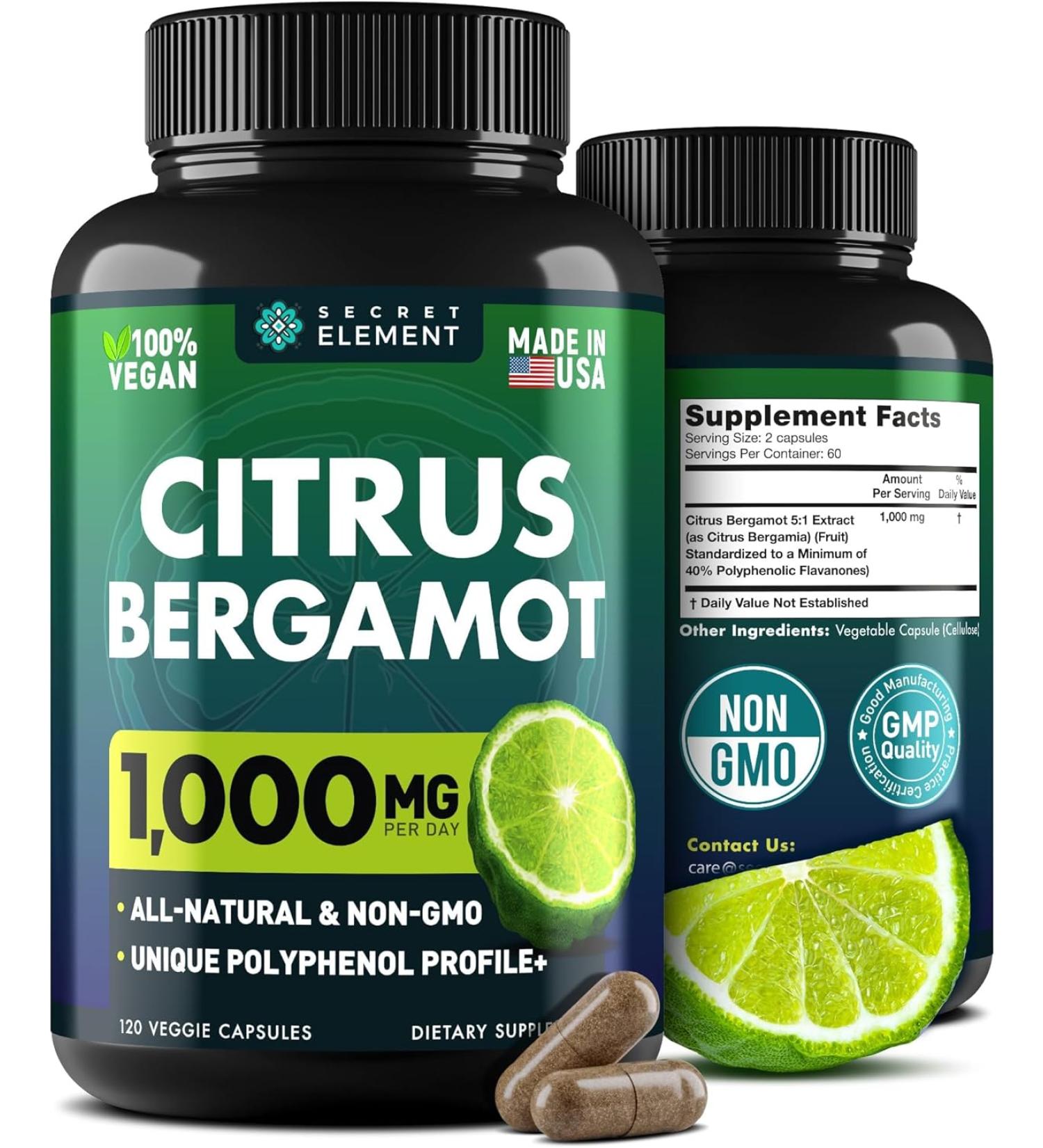 Secret Element Citrus Bergamot Extract 1000mg - 120 Capsules - Buy Online on GoSupps.com