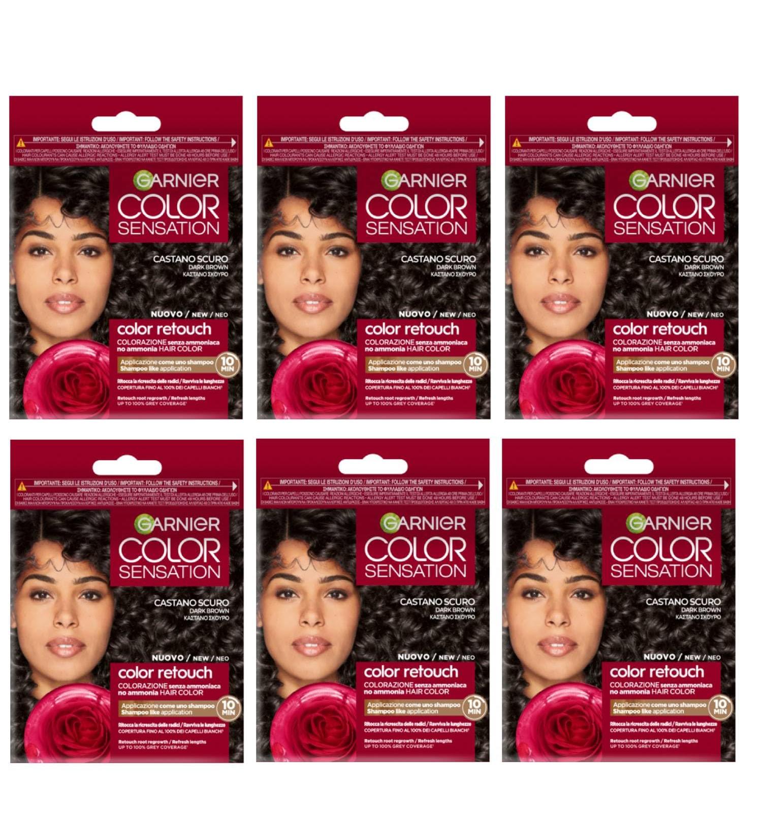  Garnier Garnier Colour Sensation Retouch Hair Regrowth Treatment Without Ammonia in Just 10 Minutes (Dark Brown 6 Units) - Buy Online on GoSupps.com