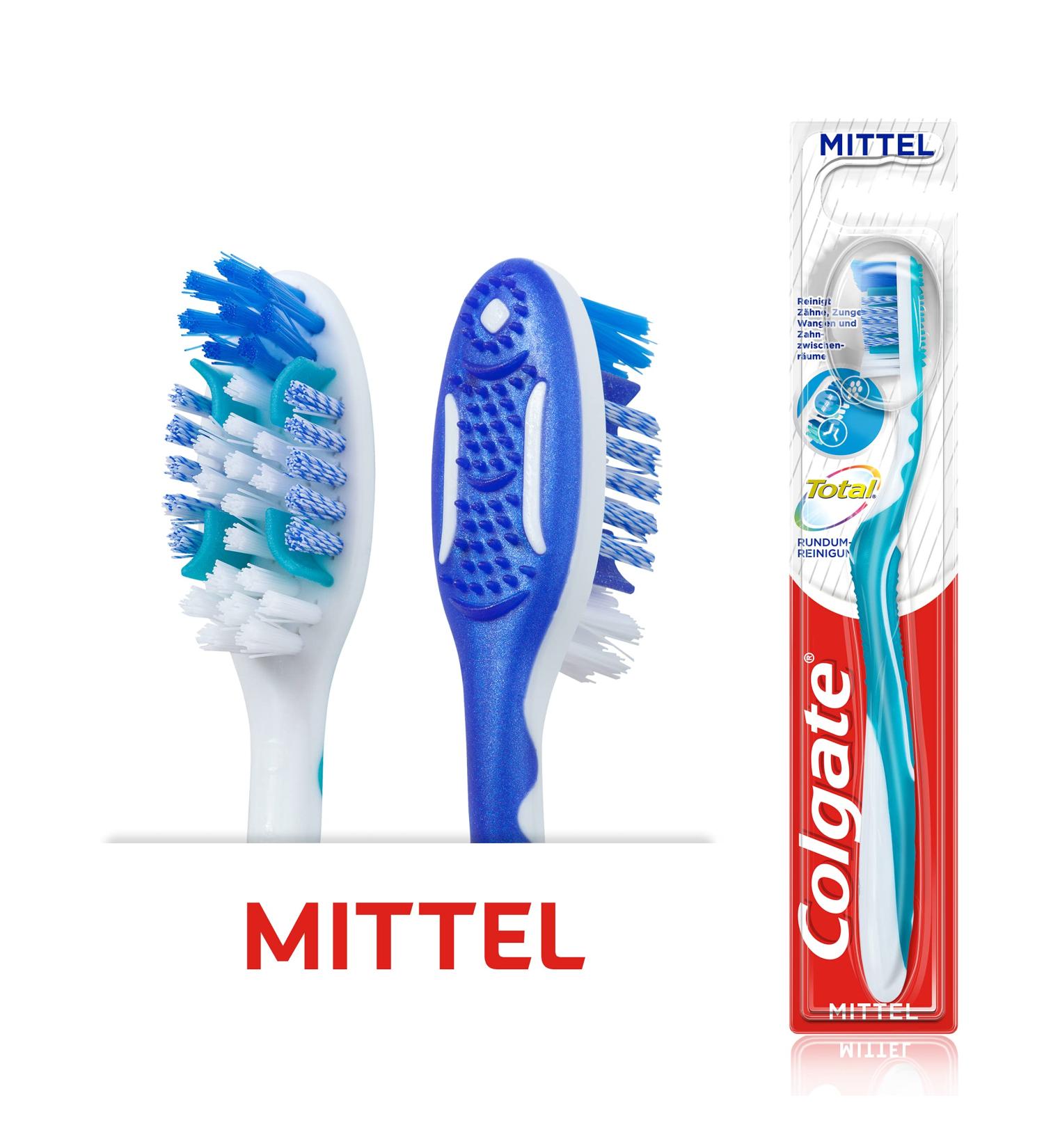 Colgate Total Manual Toothbrush - All-Around Cleaning Medium Bristles 1 Piece for Deep Cleaning Teeth Tongue & Cheeks - Buy Online on GoSupps.com