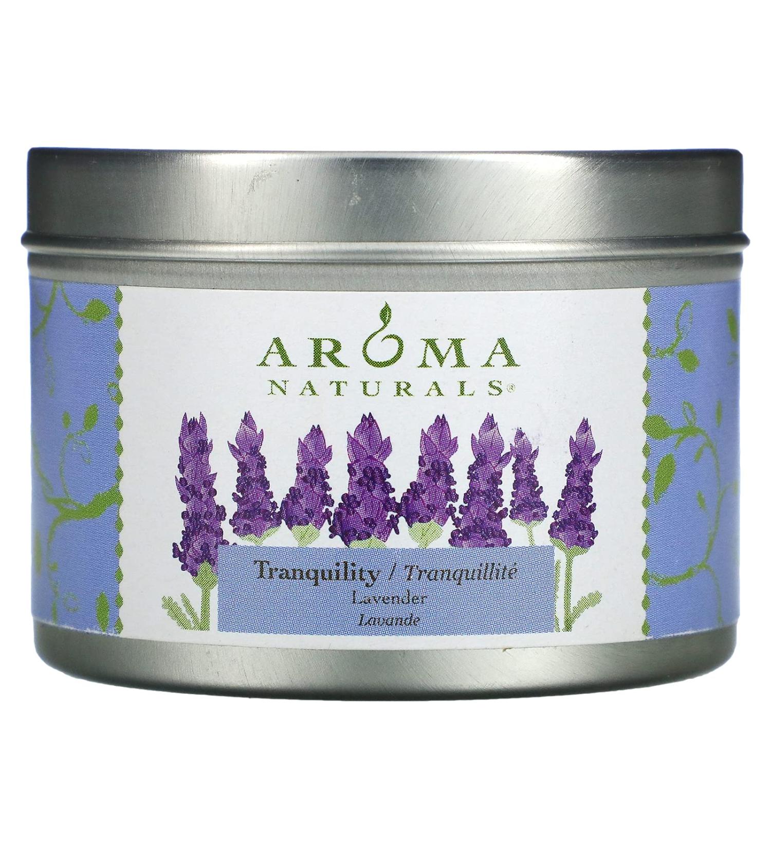 Aroma Naturals Soy VegePure Travel Tin Candle Tranquility Lavender 2.8 oz (79.38 g)