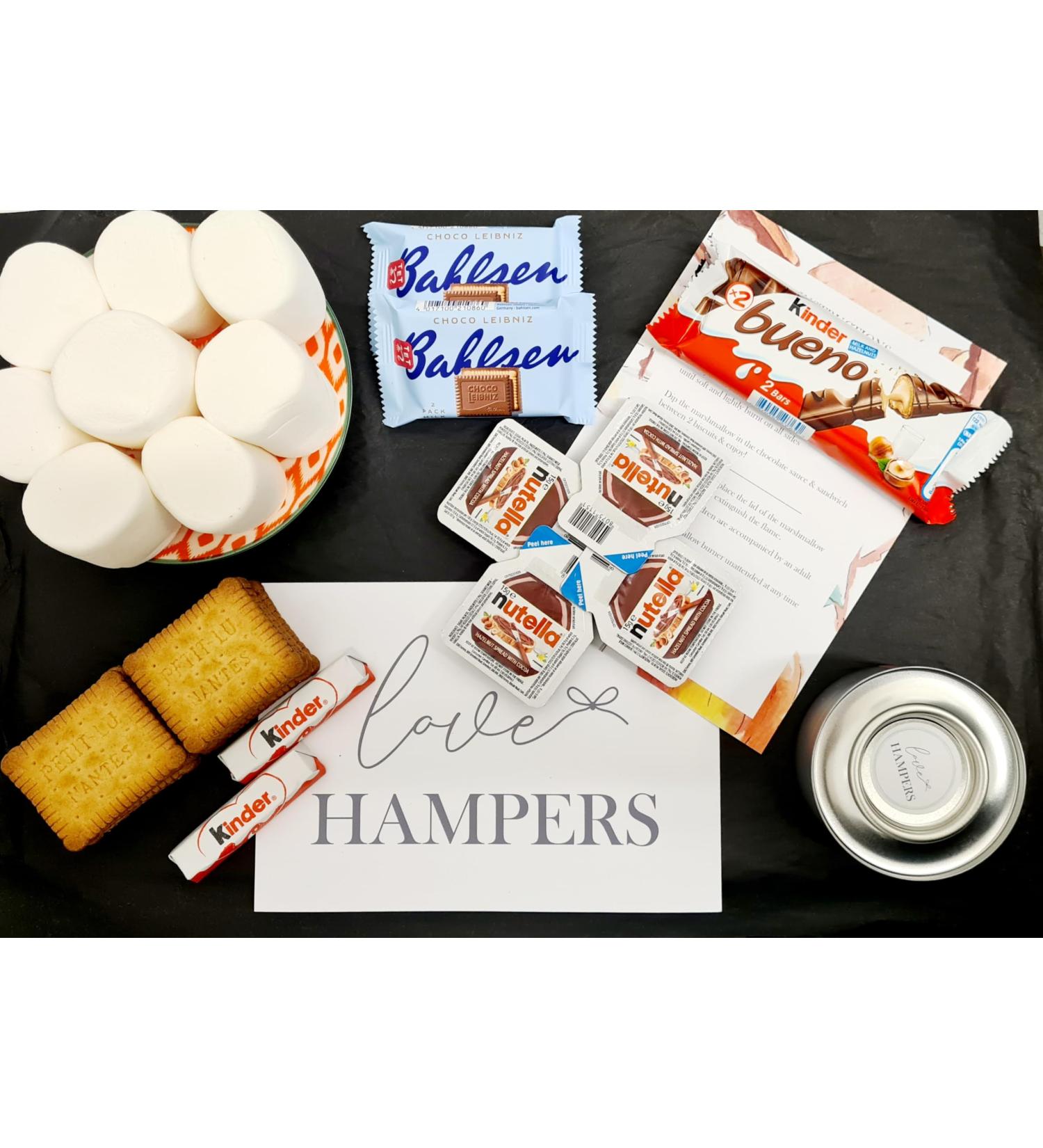 Kinder Smores Kit for 4 | Valentines | Couples Gift Box | Marshmallow Toasting | Camping/Halloween/Kids Gifts | Movie Night - Buy Online on GoSupps.com