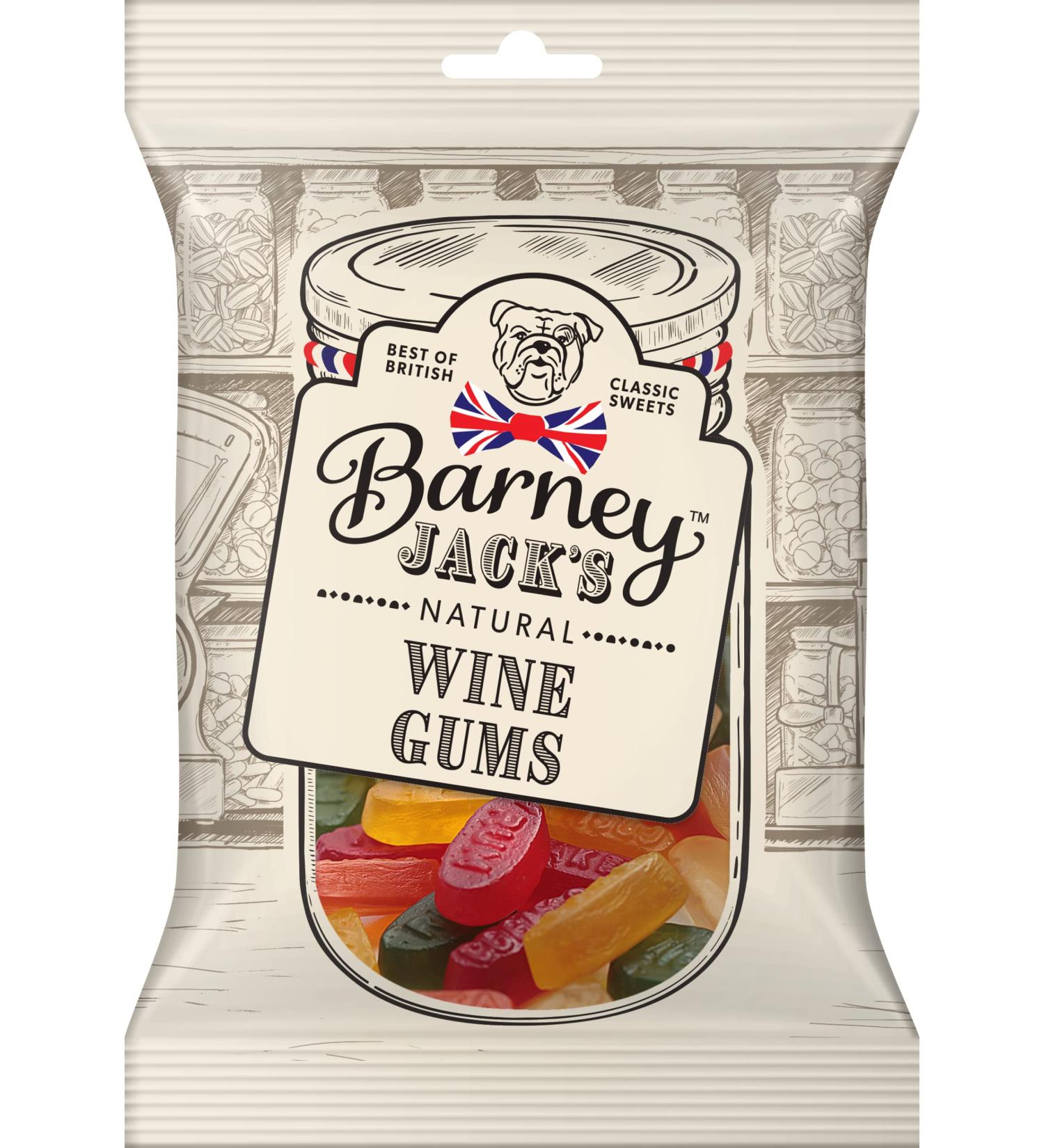 Barney Jack's Wine Gums Gift for Birthday's Father's Day or Congratulations. Made in Britain & No Artificial Colours or Flavours 150g Bag