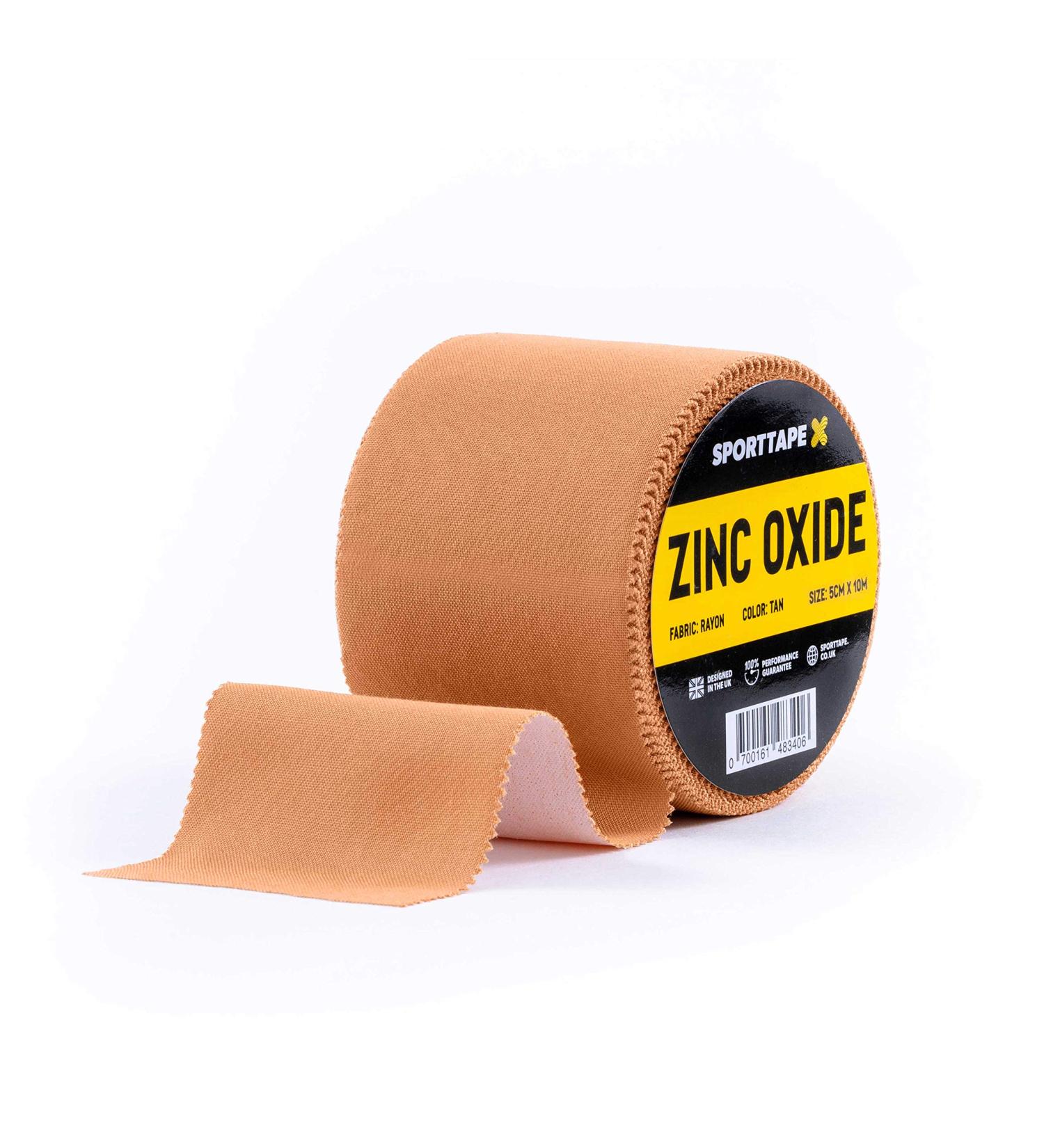 SPORTTAPE Tan Zinc Oxide Tape 5cm x 10m - High Strength Athletic Tape for Blister Prevention - Rugby, Gym, Weightlifting - 1 Roll - Buy Online on GoSupps.com