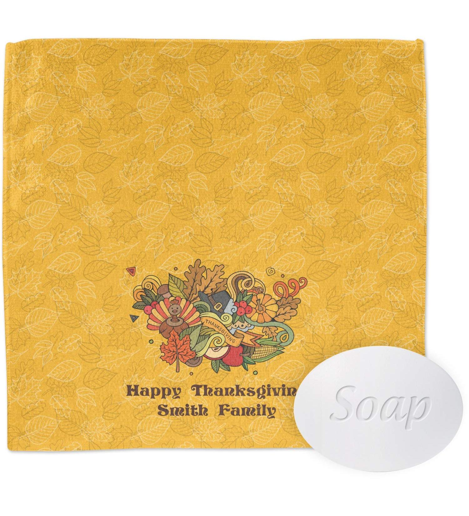 YouCustomizeIt Personalized Happy Thanksgiving Washcloth