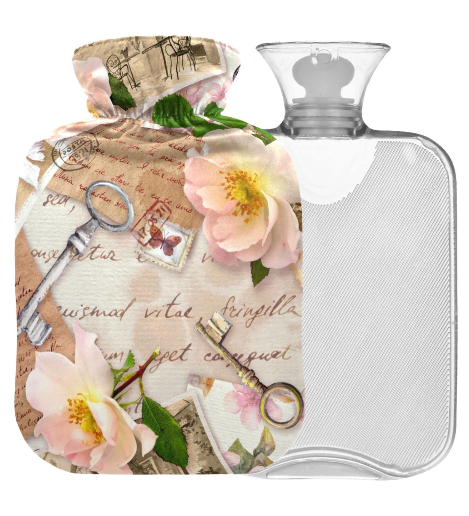 Naanle Floral Vintage Heat Bottle - 1L Warm Water Flap for Bed Hand & Feet - Pain Relief & Cold Therapy - Buy Online on GoSupps.com