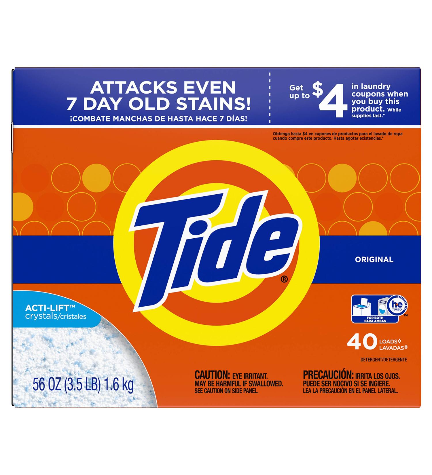 Tide Tide Powder Laundry Detergent Original 40 loads 56 oz 56 Ounce