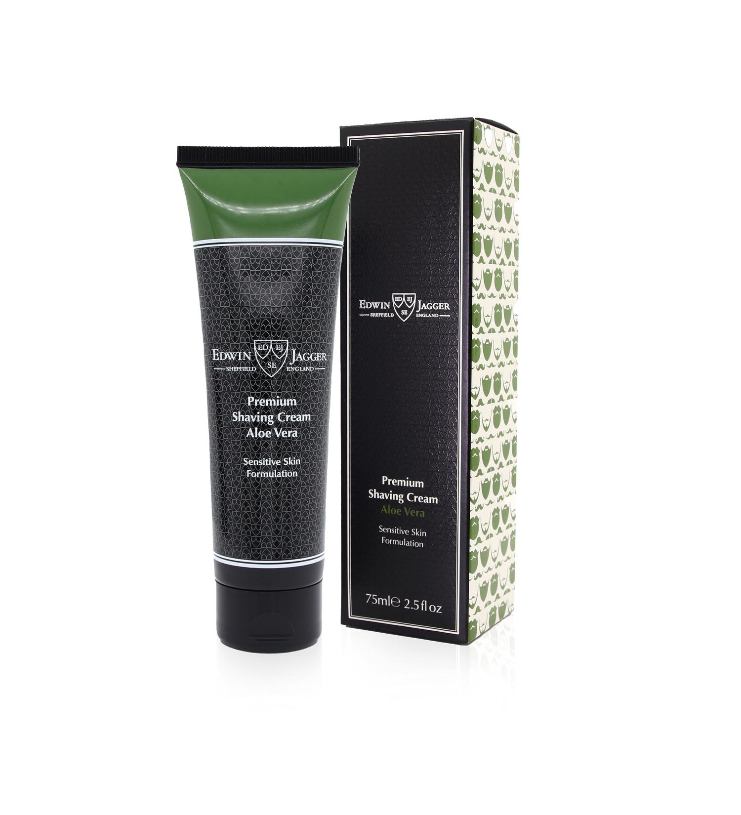 Edwin Jagger SCAVT Aloe Vera Shaving Cream 75ml Tube - Natural Premium Formula - Buy Online on GoSupps.com