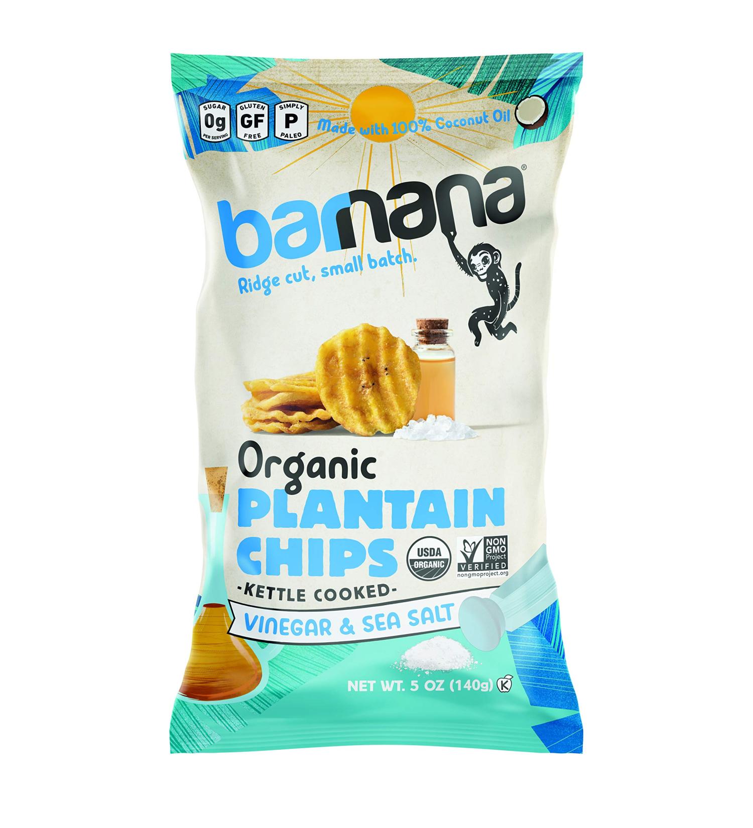 Barnana Organic Salt & Vinegar Plantain Chips - Crunchy Snack - 5 oz - Buy Online on GoSupps.com