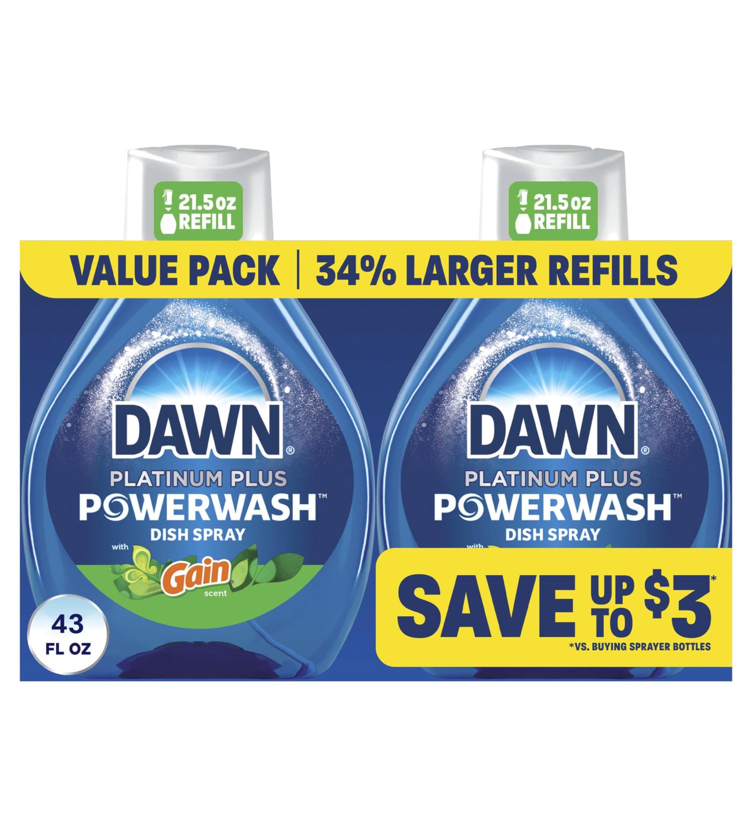 Buy Dawn Powerwash Gain Original Dish Spray - 2 Refills 43 Fl Oz | Best International Shipping - Buy Online on GoSupps.com