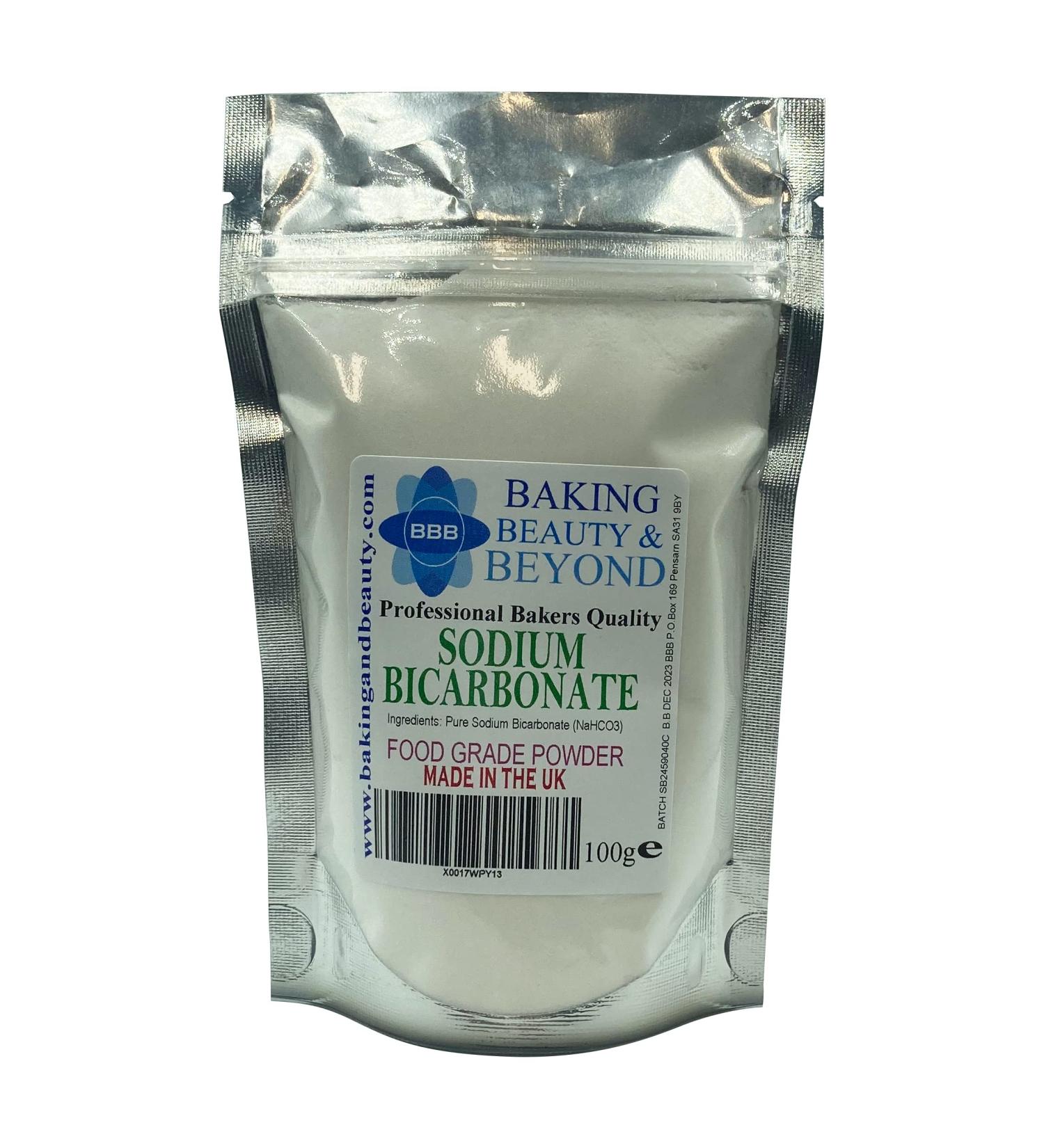 Baking Beauty and Beyond Professional Bakers Quality Sodium Bicarbonate Powder - Gluten Free Natural and Pure Baking Powder for Cooking Baking Snacks and More 100gm