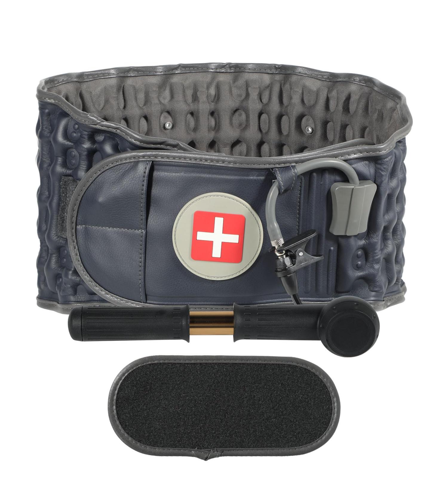 Decompression Back Belt for Pain Relief - Adjustable Lower Back Traction Device for Men & Women | One Size Fits 29-49 inches (Blue - Buy Online on GoSupps.com