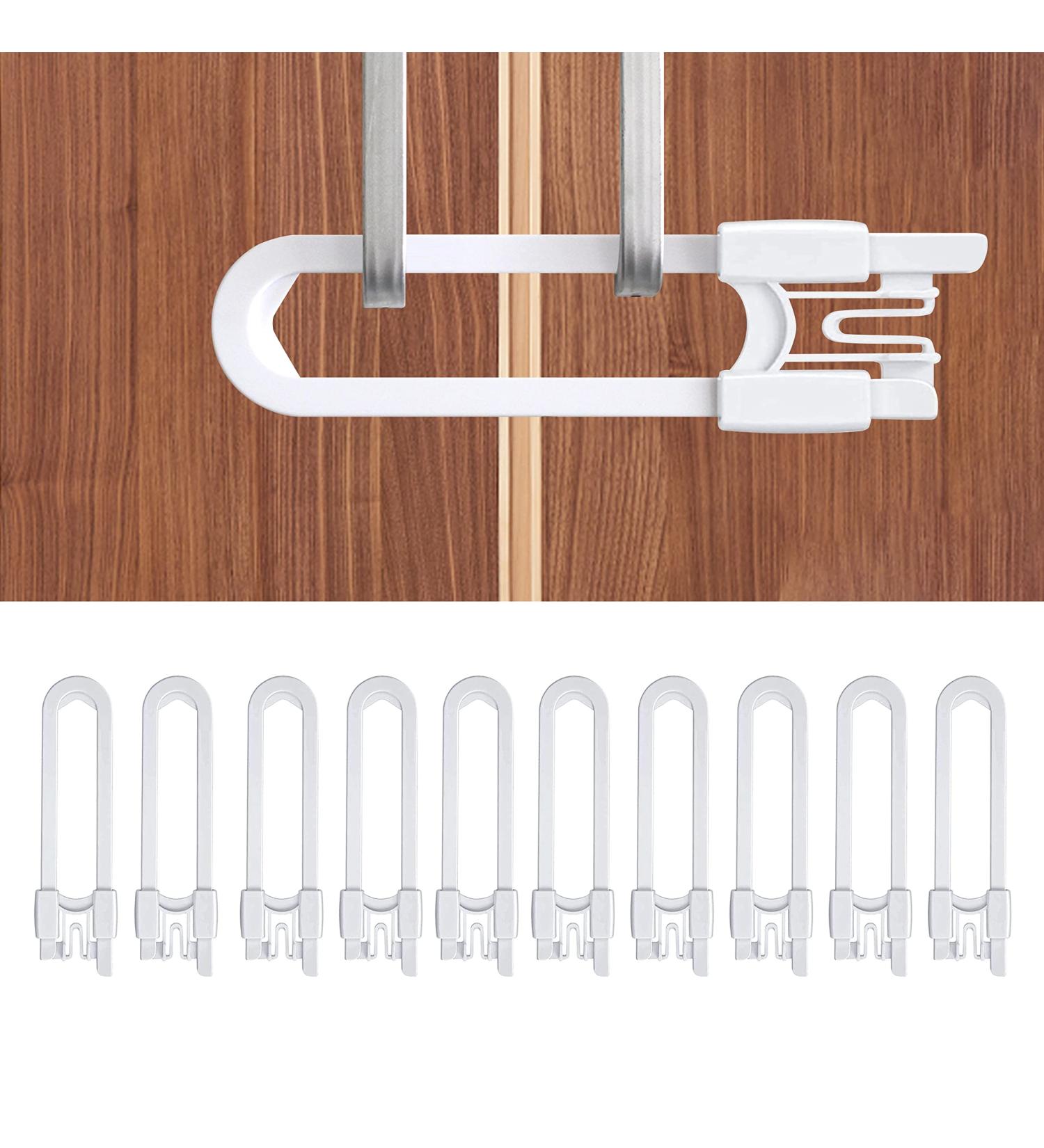 10 Pack Baby Sliding Cabinet Locks - Vmaisi U Shaped Child Safety Locks - Adjustable & Childproof Latches for Kitchen Bathroom Cupboards - White - Buy Online on GoSupps.com