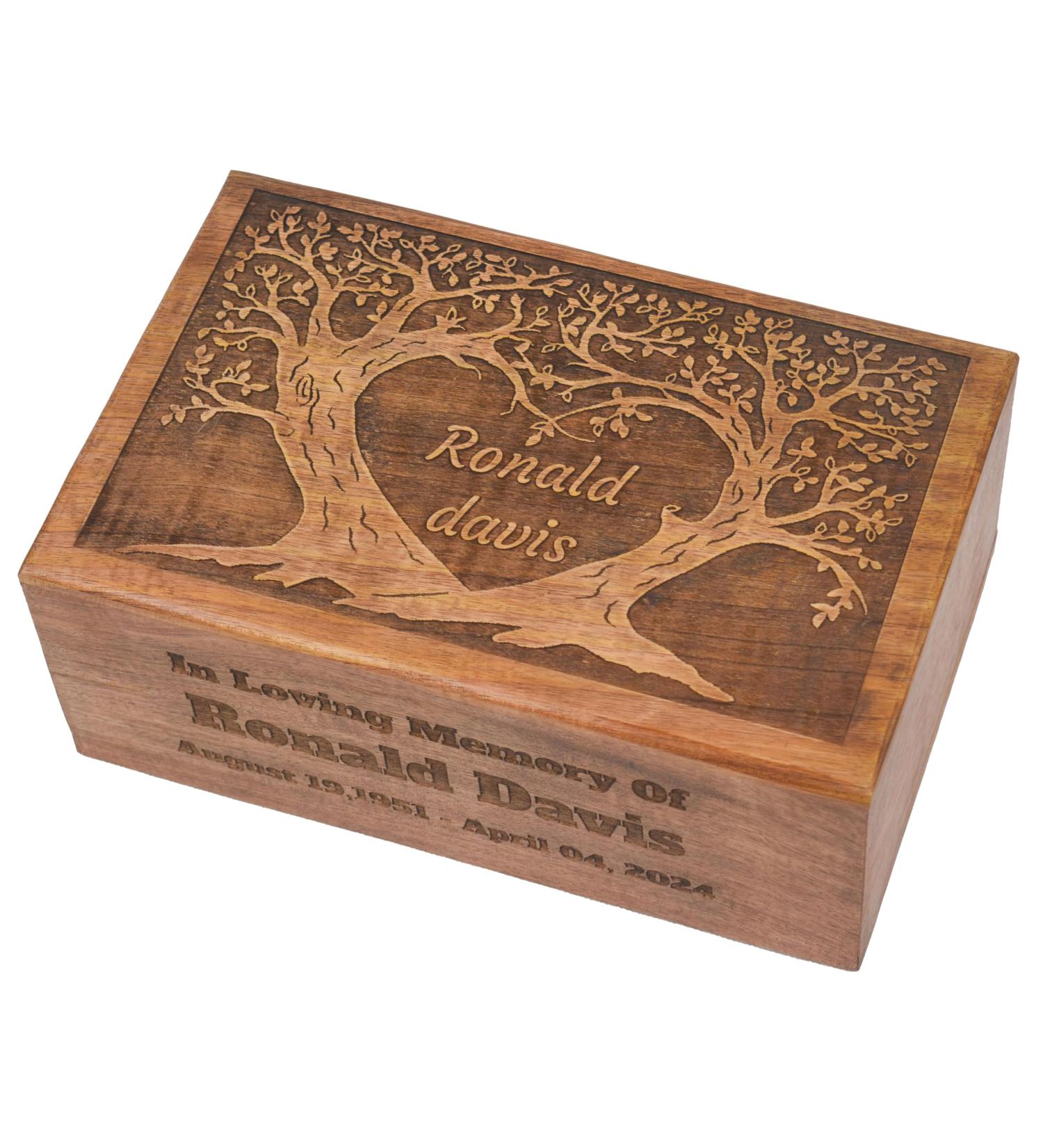 Personalized Handmade Wooden Box Funeral Cremation Urns for Human Ashes Adult Large - Burial Urns for Columbarium - Tree of Life Flying Bird (Medium - 8 x 6 x 3.5 inches) Personalized Medium - 8 x 6 x 3.5 inches - 120 lbs or 55 Kg - Buy Online on GoSupps.com
