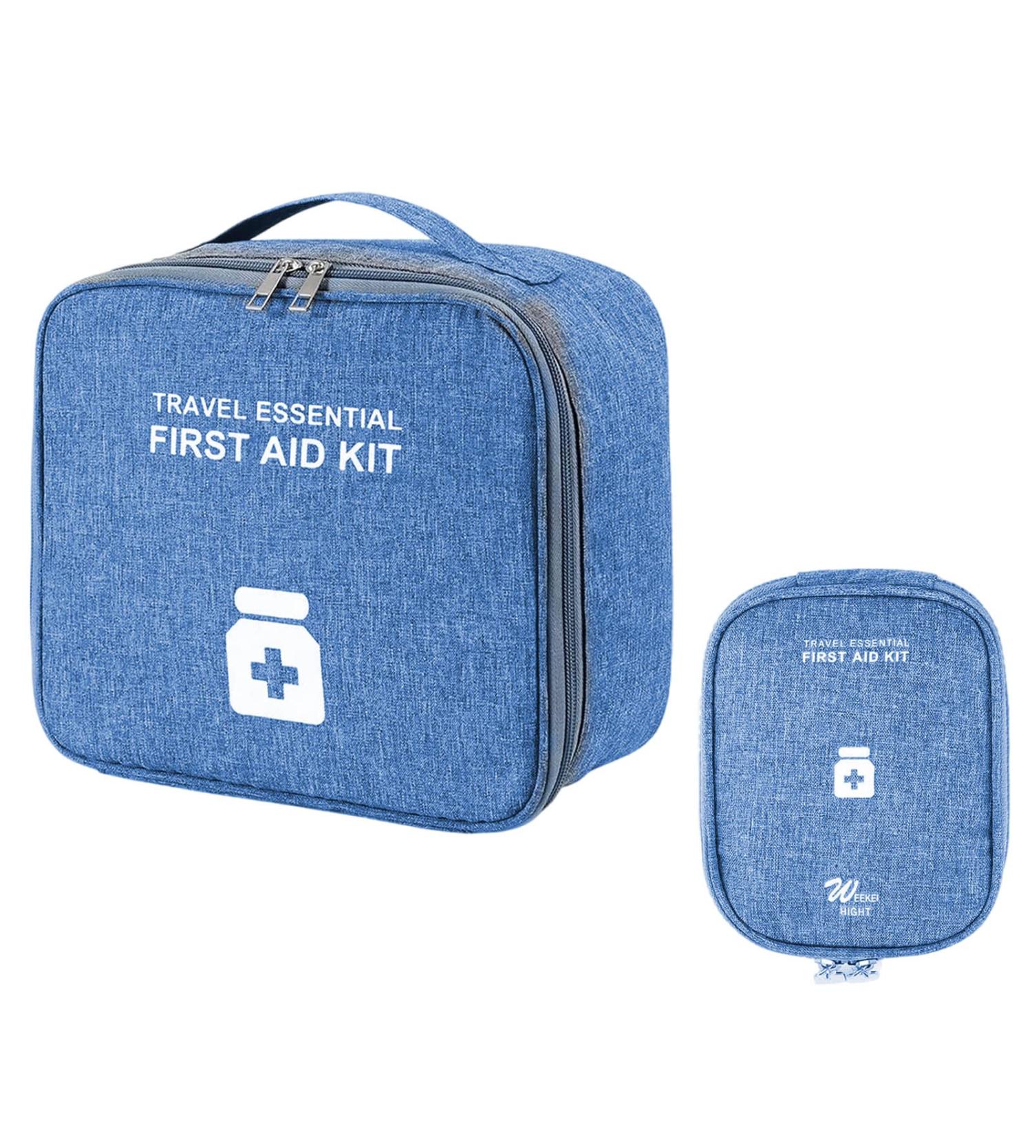 AhoGou Large Capacity Waterproof Medication Bag - 2 Pack Emergency First Aid Storage for Home & Office - Blue - Buy Online on GoSupps.com