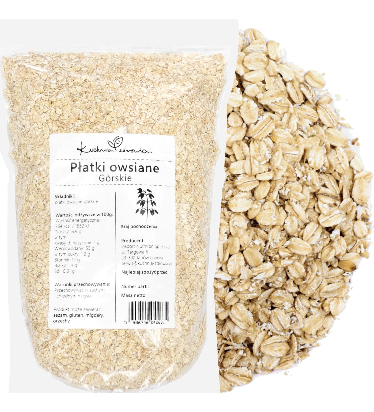 Kuchnia Zdrowia Berghaferflocken - Fiber & Vitamins | Safe Zip Packaging - 1kg Dypack - Shop Internationally - Buy Online on GoSupps.com