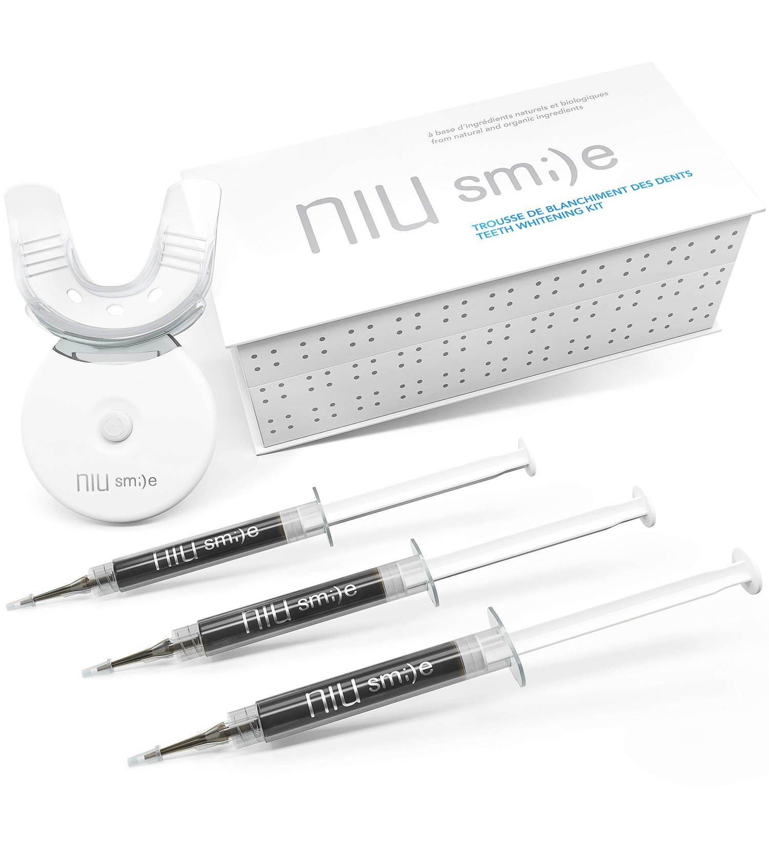 Niusmile Teeth Whitening Kit - Activated Charcoal & Coconut Oil - Non-Sensitive, Natural & Organic - Mint Taste - Buy Online on GoSupps.com