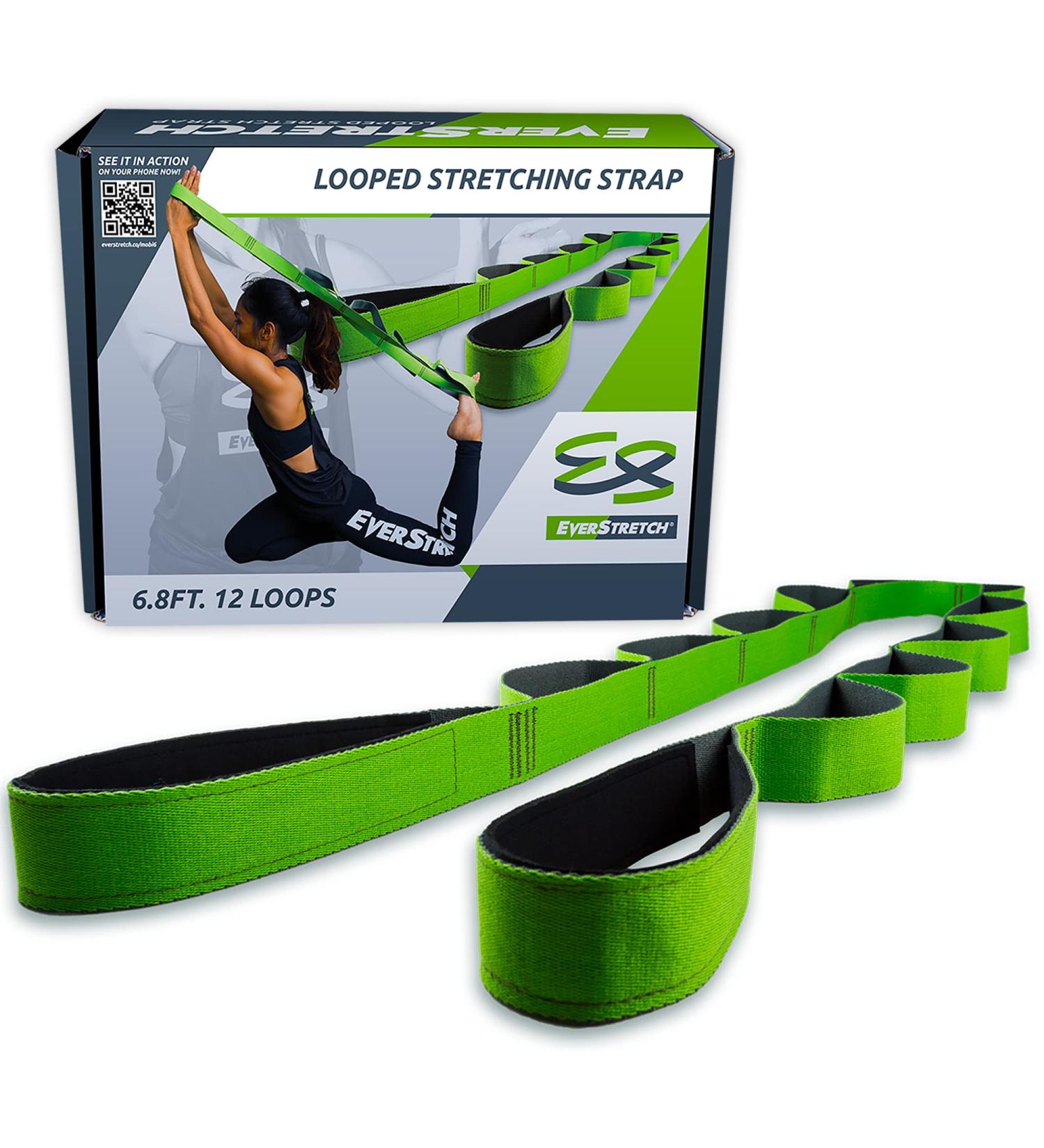 EverStretch Stretching Strap with Loops & E-Book | Non-Elastic Yoga Strap | Premium Stretch Band for Physical Therapy & Exercise - Buy Online on GoSupps.com