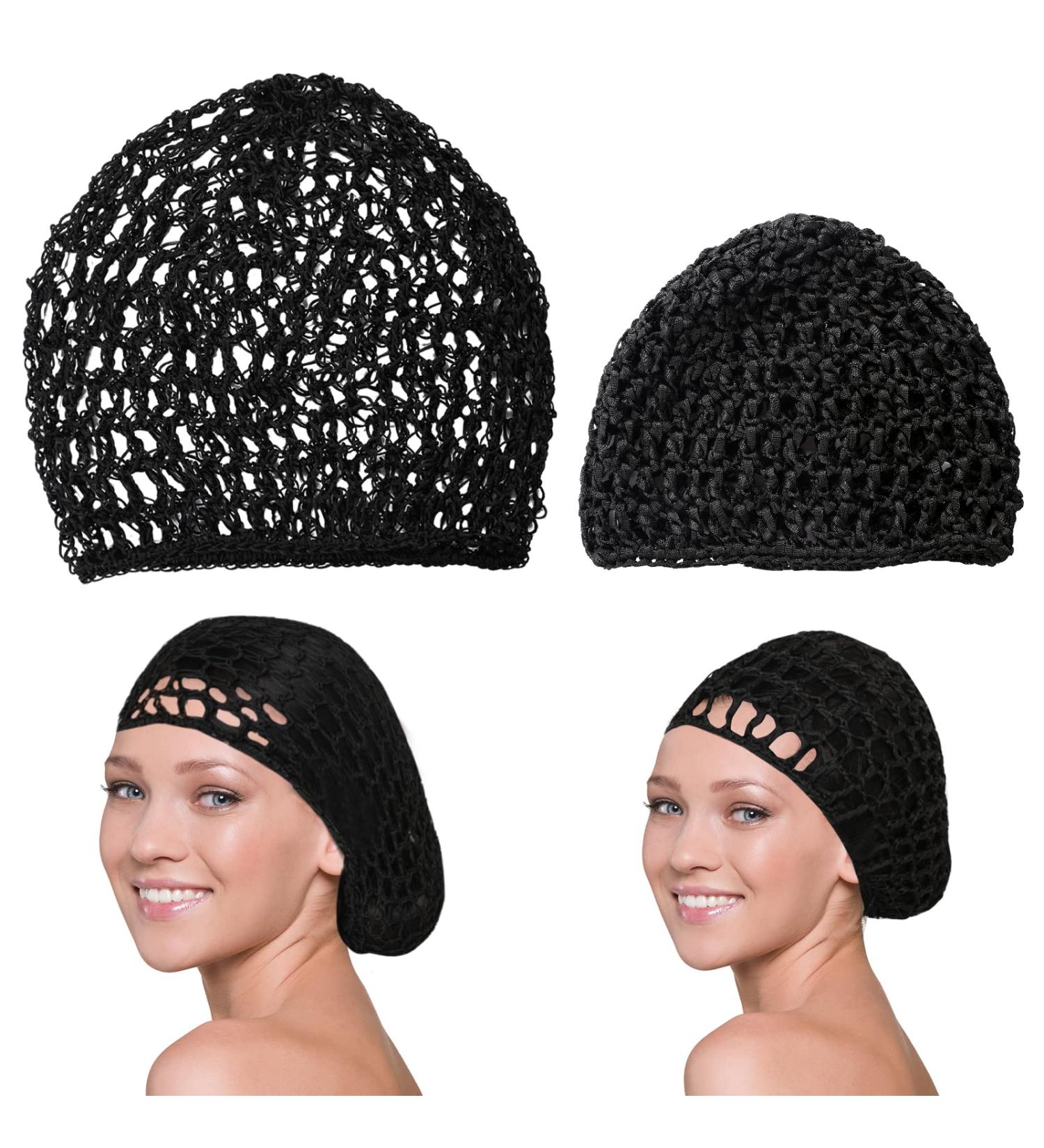 Black Mesh Crochet Hair Net Snood for Women - Sleep Cap & Hair Accessory - Buy Online on GoSupps.com