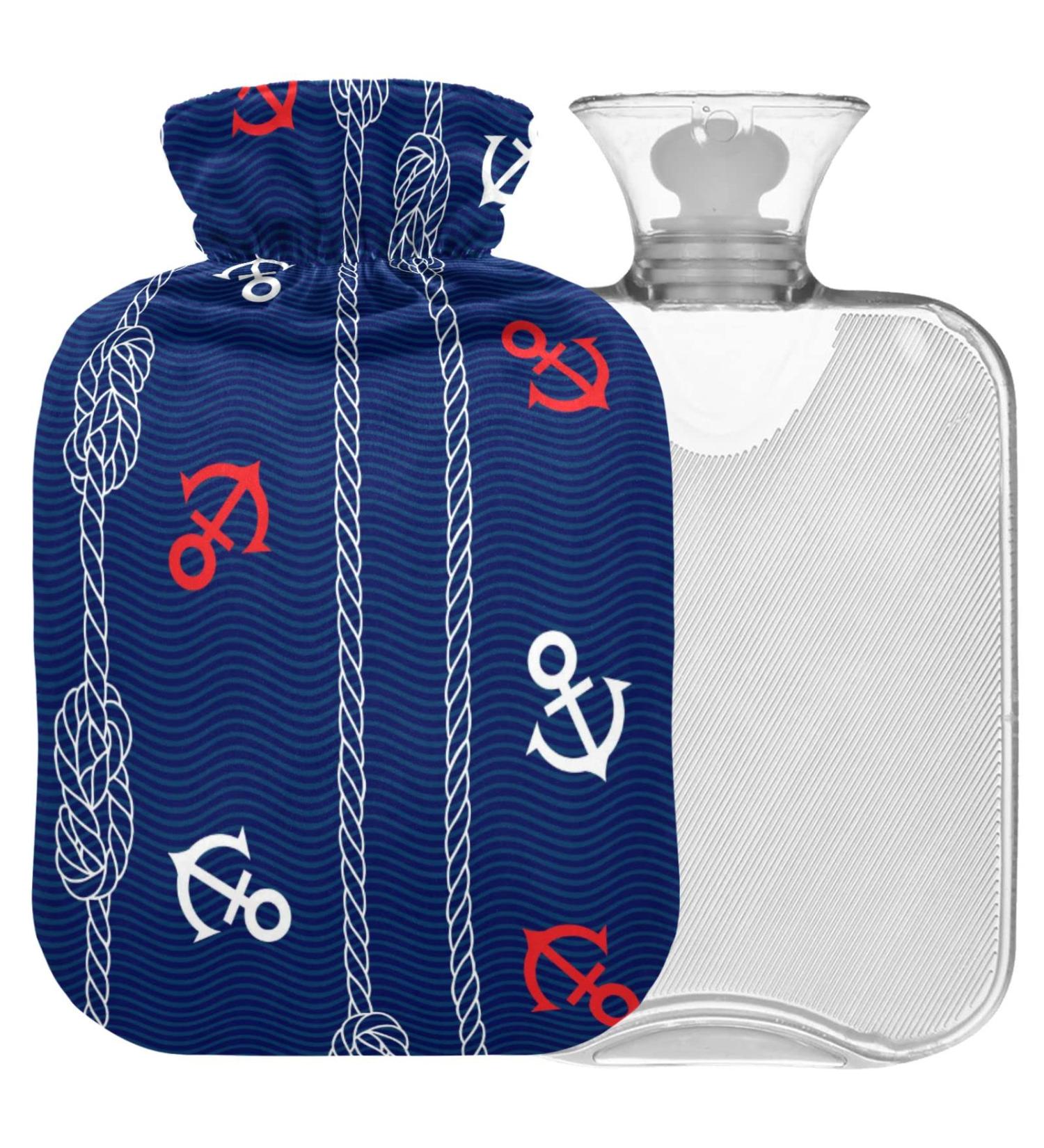 Naanle Sea Ocean Anchor Bottle - 1L Transparent Hot Water Bottle for Pain Relief | Heat & Cold Therapy - Buy Online on GoSupps.com