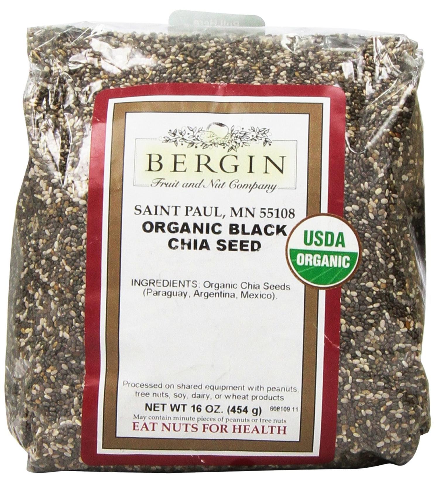 Bergin Fruit and Nut Company Organic Black Chia Seed 16 oz (454 g)