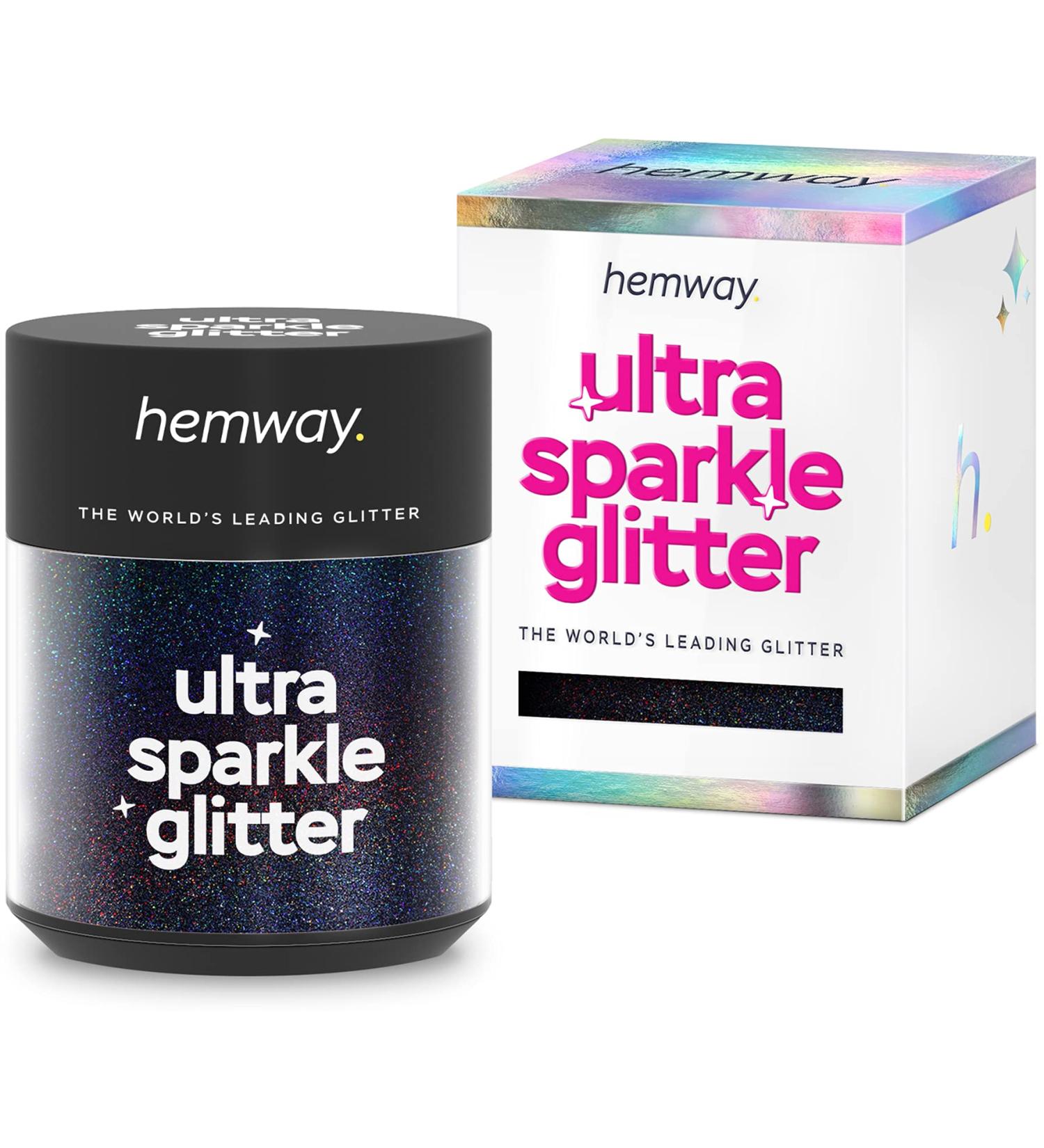 Hemway Ultra Sparkle Black Holographic Microfine Glitter Pot 25g - Multi-Purpose for Halloween Makeup, Nails, Hair, Arts, Crafts, Epoxy Resin Tumblers - Buy Online on GoSupps.com