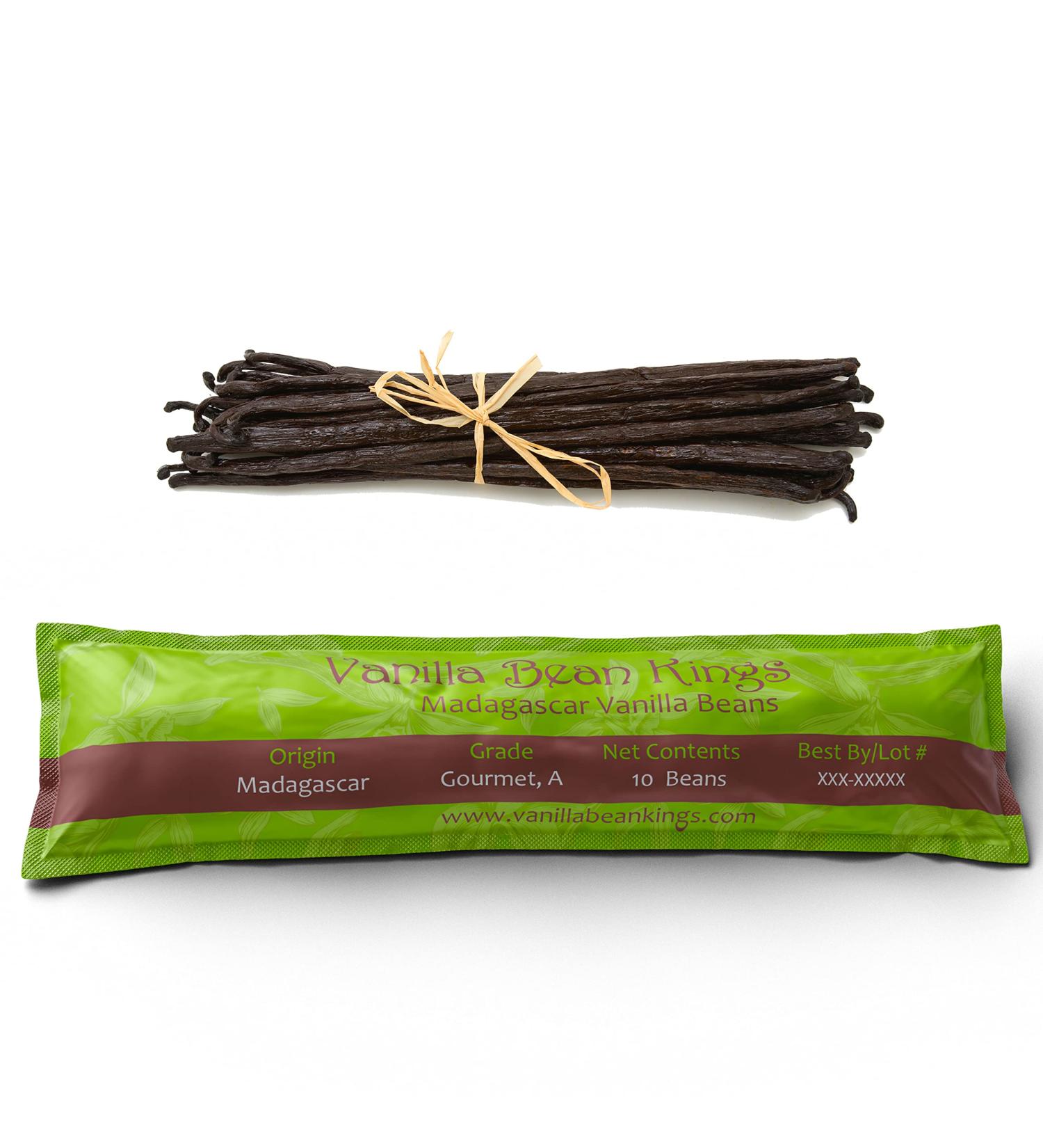 Grade A Madagascar Vanilla Beans â€“ 10 Whole Pods for Extract & Baking - Buy Online on GoSupps.com