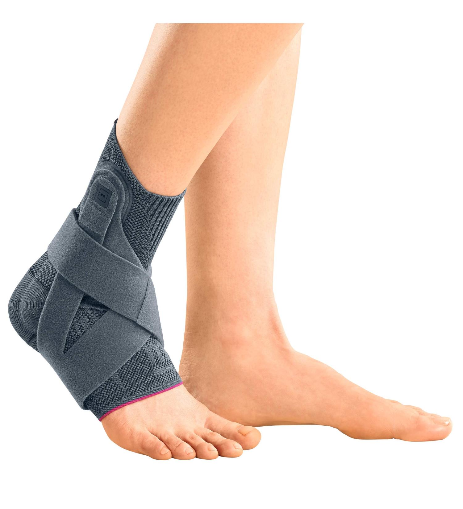 Medi Levamed Active Ankle Brace Right - Silver Size I | Soft Tissue Compression & Stabilising Strap System - Buy Online on GoSupps.com