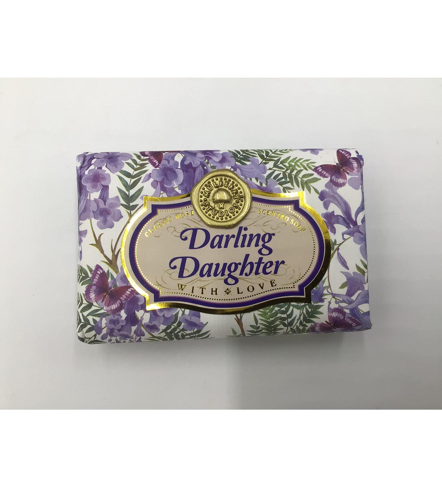 Darling Daughter - Gift Soap Bar For Her Birthday Rose Scent Mum Grandmother Cleanser Lather Present Girl
