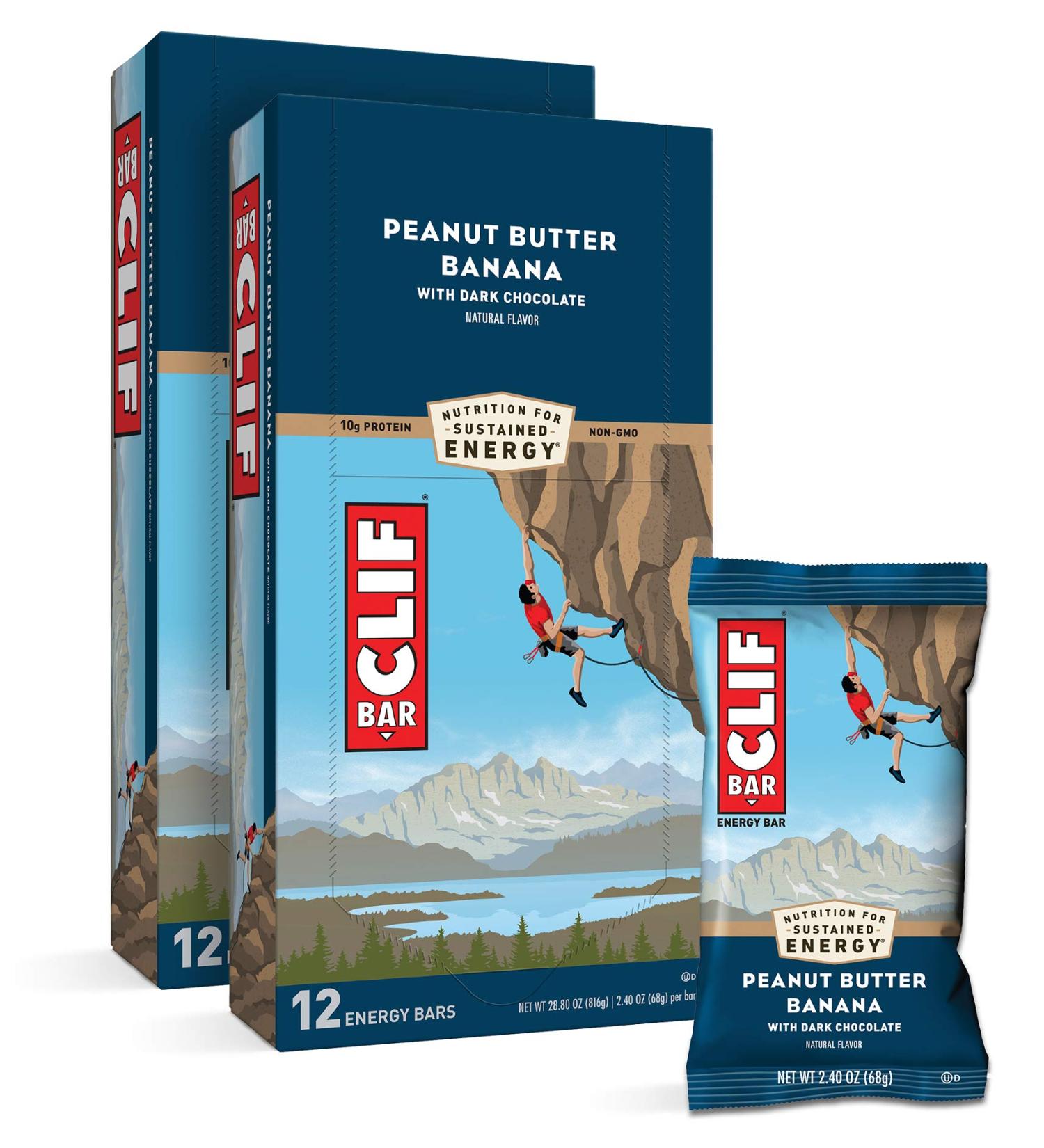 CLIF BARS - Peanut Butter Banana Dark Chocolate Energy Bars (24 Count) - Plant Based, Organic Oats, Vegetarian, Kosher - 2.4 oz Protein Bars - Packaging May Vary - Buy Online on GoSupps.com