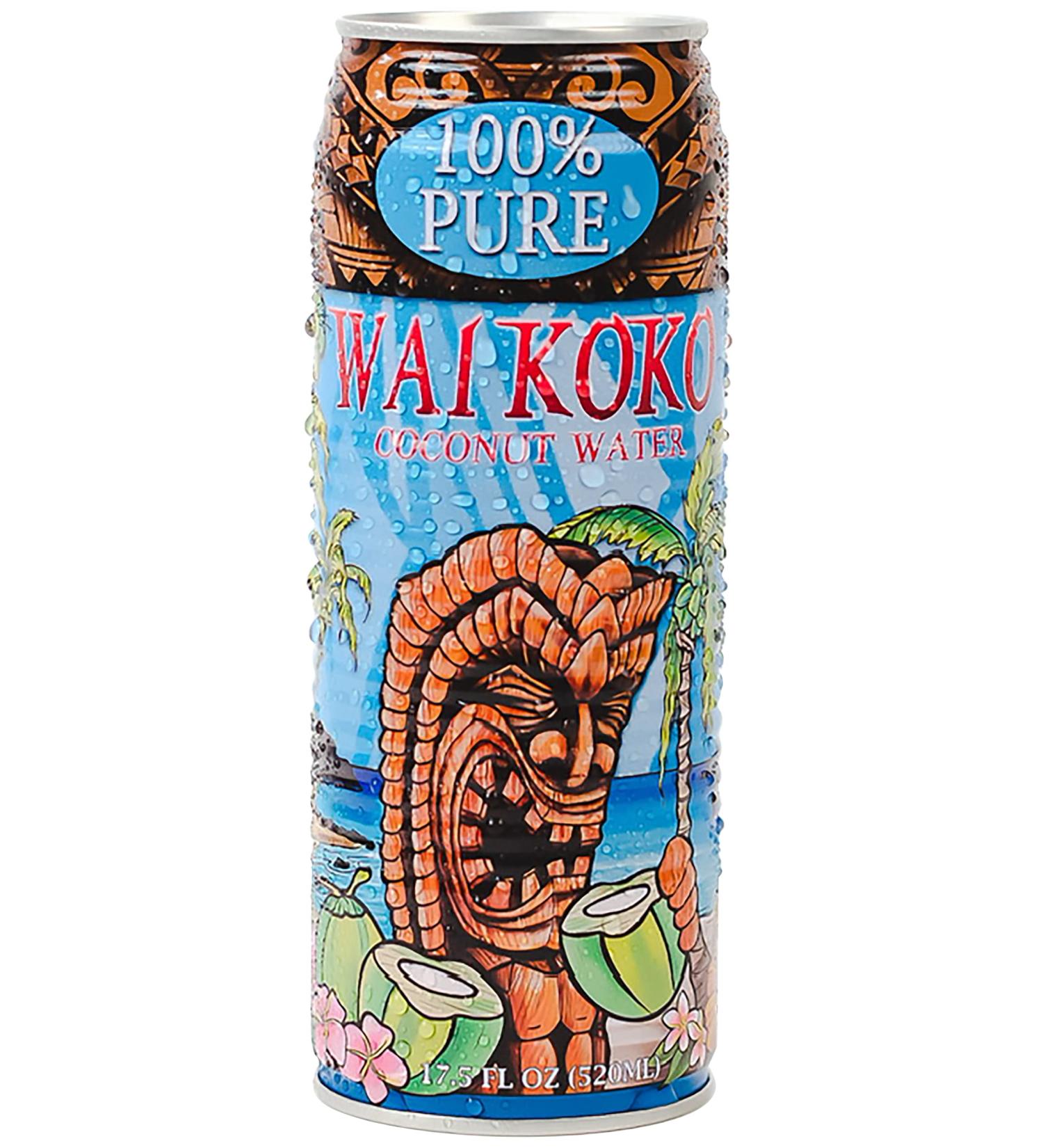 Wai Koko Coconut Water 100% Pure 17.5 Fl Oz - Pack of 12 | Refreshing Hydration - Buy Online on GoSupps.com