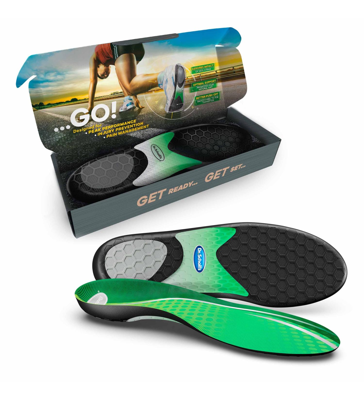 Dr. Scholl's Performance Running Insoles 10.5-11 Men's 9.5-10 | Prevent Plantar Fasciitis, Shin Splints & Runner's Knee - Buy Online on GoSupps.com