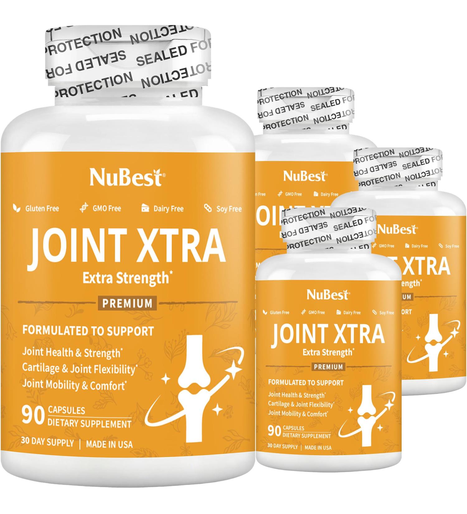 NuBest Joint Xtra - Joint Support Supplement - Joint Health Formula with Triple Joint Strength - Glucosamine Chondroitin Turmeric MSM & Boswellia for Joint Health & Cartilage Health (Pack 4) - Buy Online on GoSupps.com