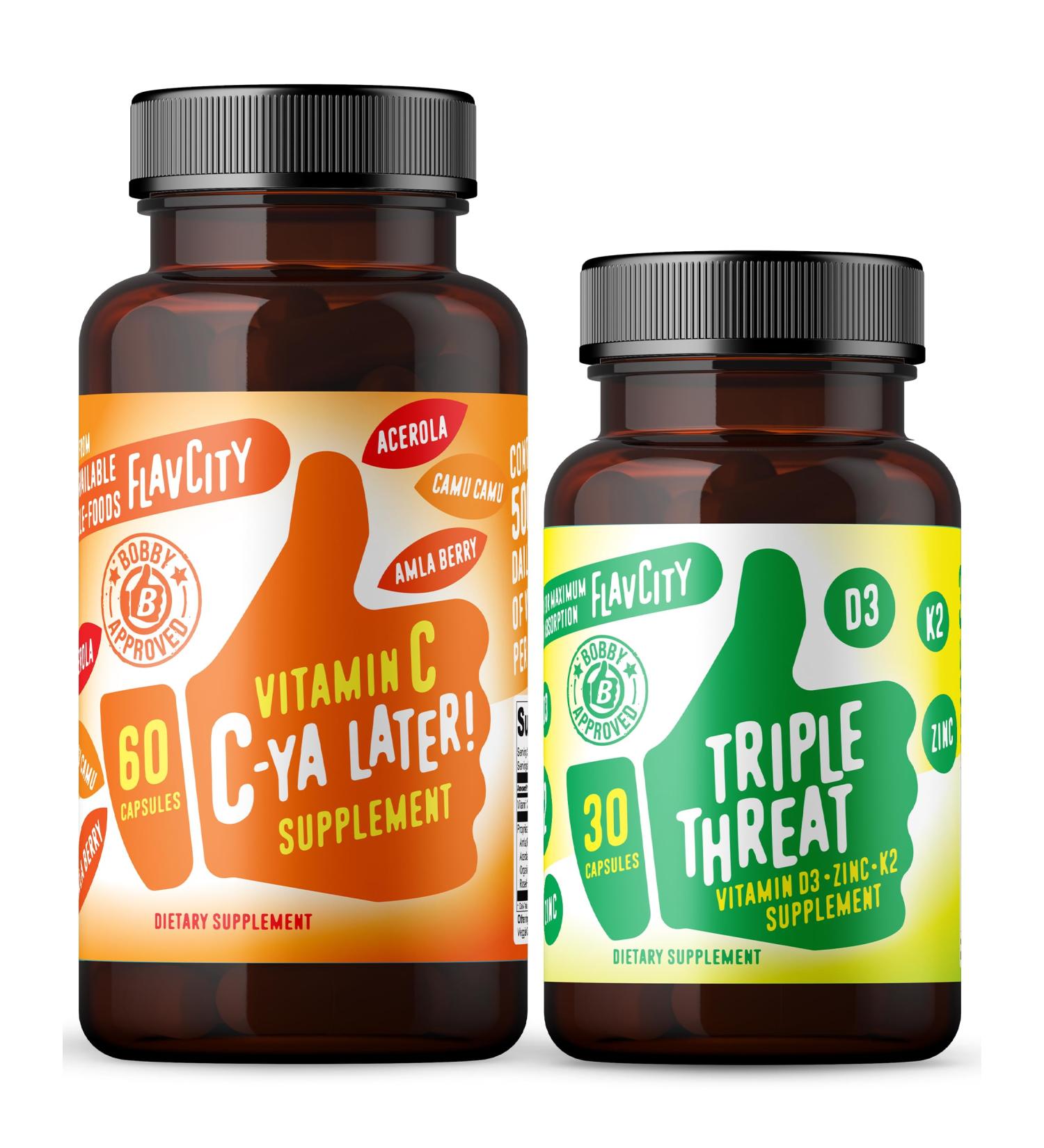 FlavCity Vitamin C & D Supplement Set C-Ya Later & Triple Threat - Buy Online on GoSupps.com