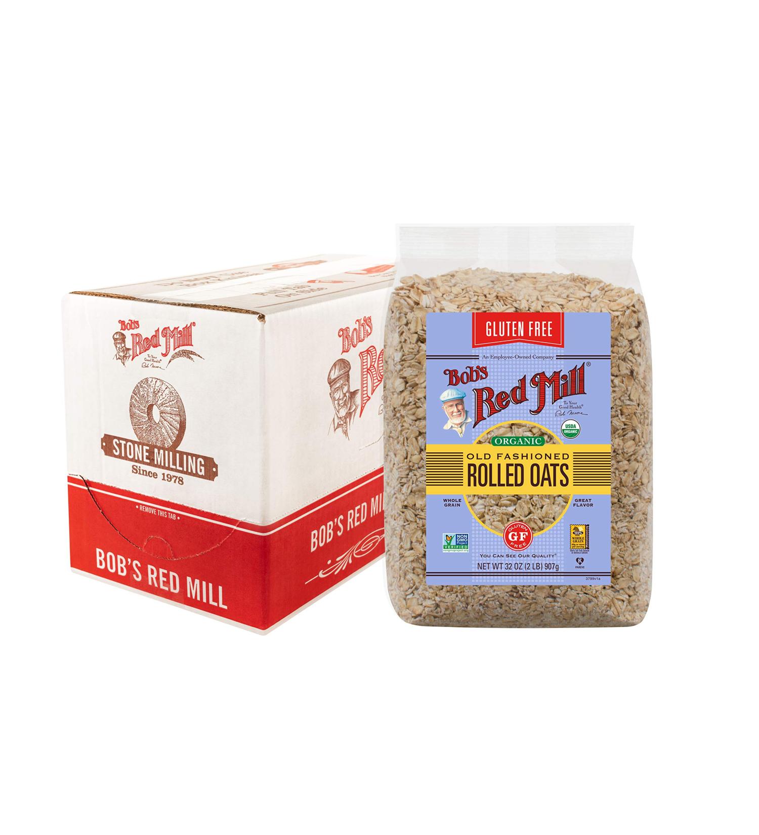Bob's Red Mill Gluten Free Organic Old Fashioned Rolled Oats 32oz - Pack of 4 - Buy Online on GoSupps.com