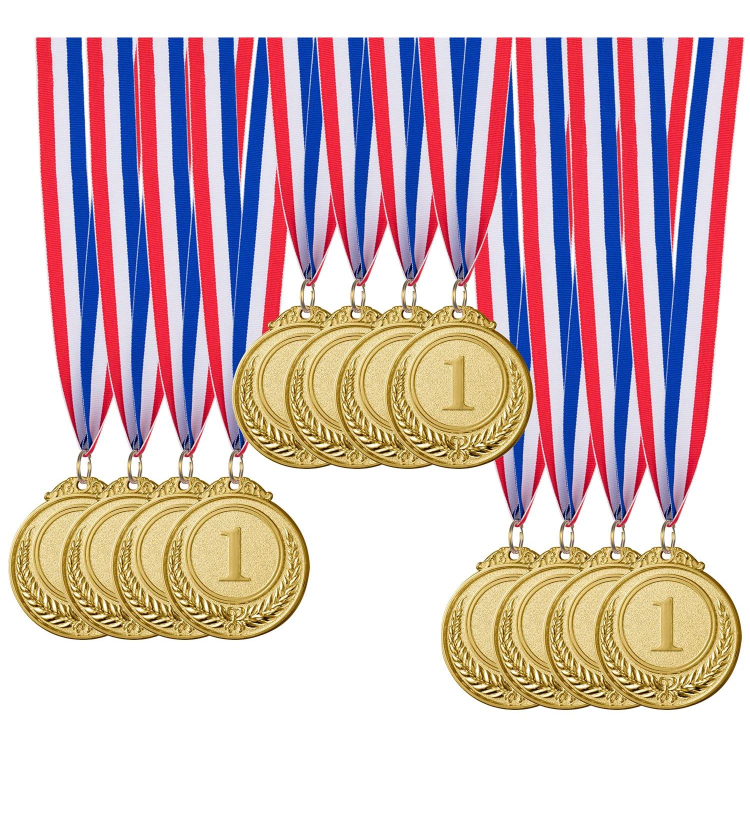 12-Piece Gold Award Medals for Sports Competitions and Events - 2 Inches - Buy Online on GoSupps.com