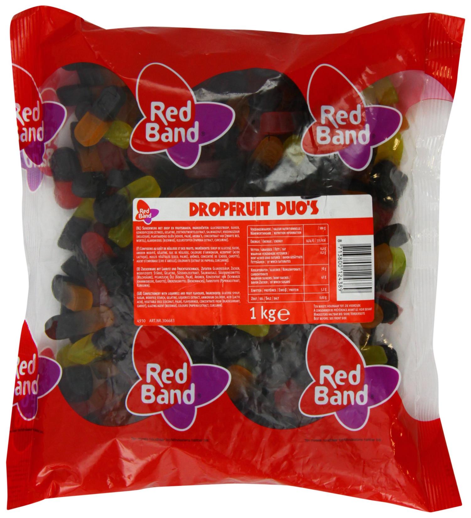 Red Band Liquorice Fruit Duos 1 Kg - Delicious and Vibrant Candy Mix - Buy Online on GoSupps.com