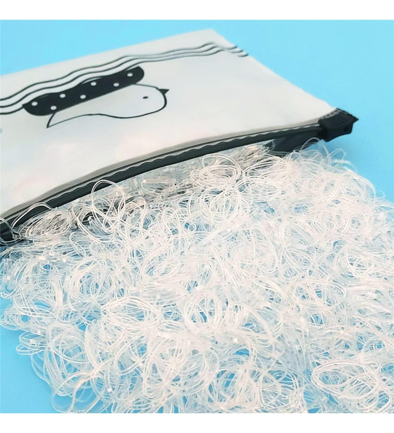 Tesvyns 1500pcs Mini Clear Hair Rubber Bands - Non-slip Elastic Hair Ties for Girls - Buy Online on GoSupps.com