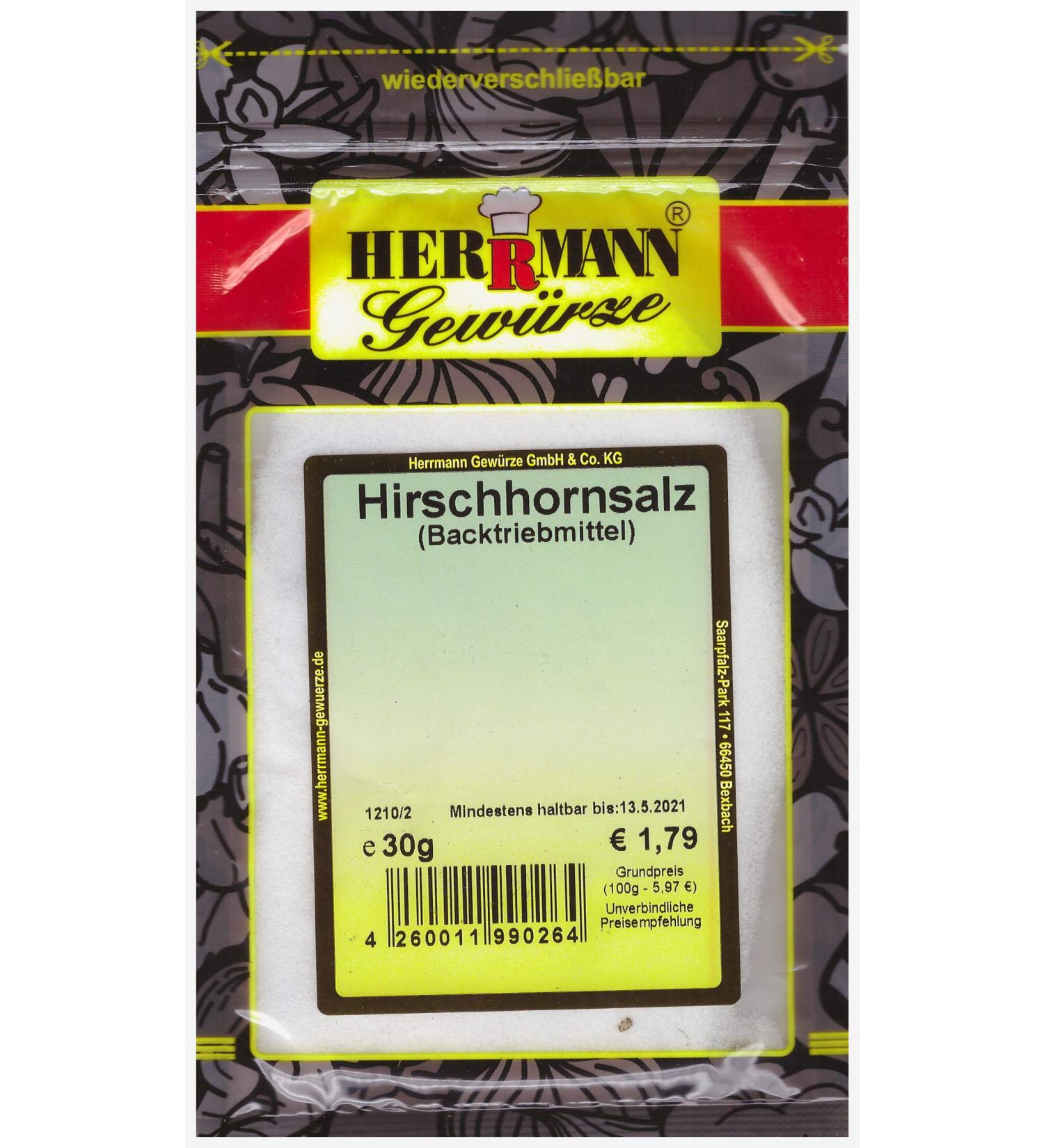 Hartshorn Salt Baking Agent - Herrmann Spices | Premium Leavening for Perfect Baked Goods Internationally Shipped - Buy Online on GoSupps.com