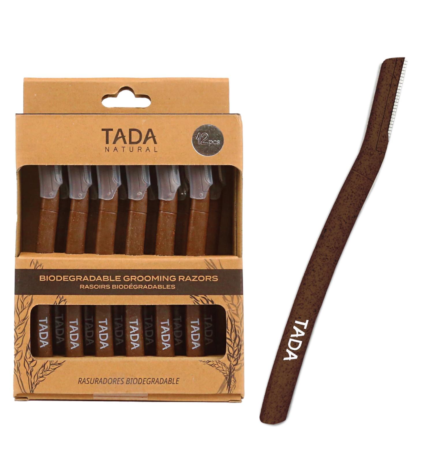 TADA Natural 12PCS Straight Razors for Men & Women - Disposable Beard & Eyebrow Edge Razors (Brown) | International Shipping Available - Buy Online on GoSupps.com