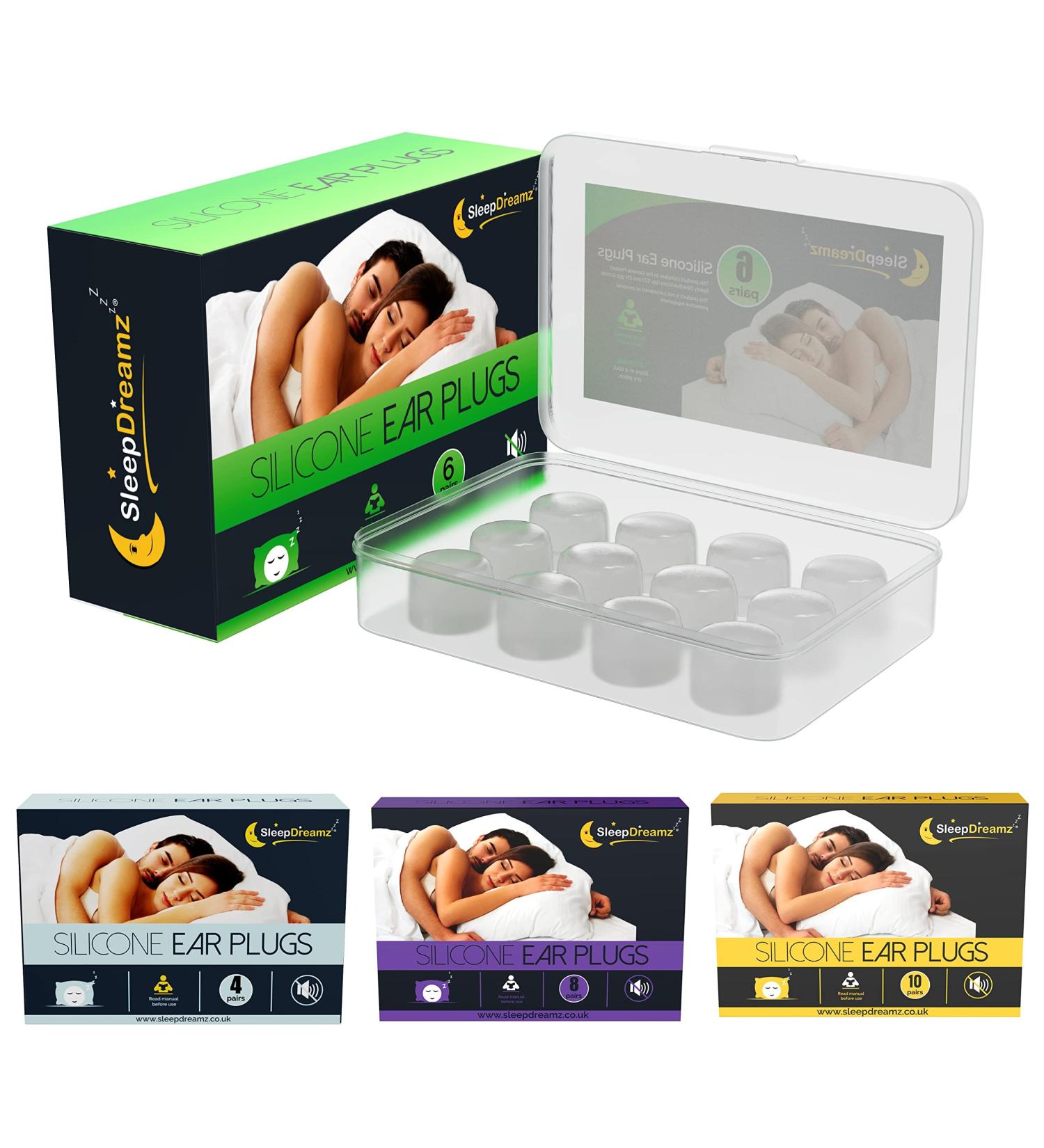 SleepDreamz Premium Ear Plugs for Sleeping - 6 Pairs White | Noise-Cancelling, Soft & Comfortable Silicone Earplugs for Work, Concerts & Travel | Peaceful & Uninterrupted Sleep | 6 count - Buy Online on GoSupps.com