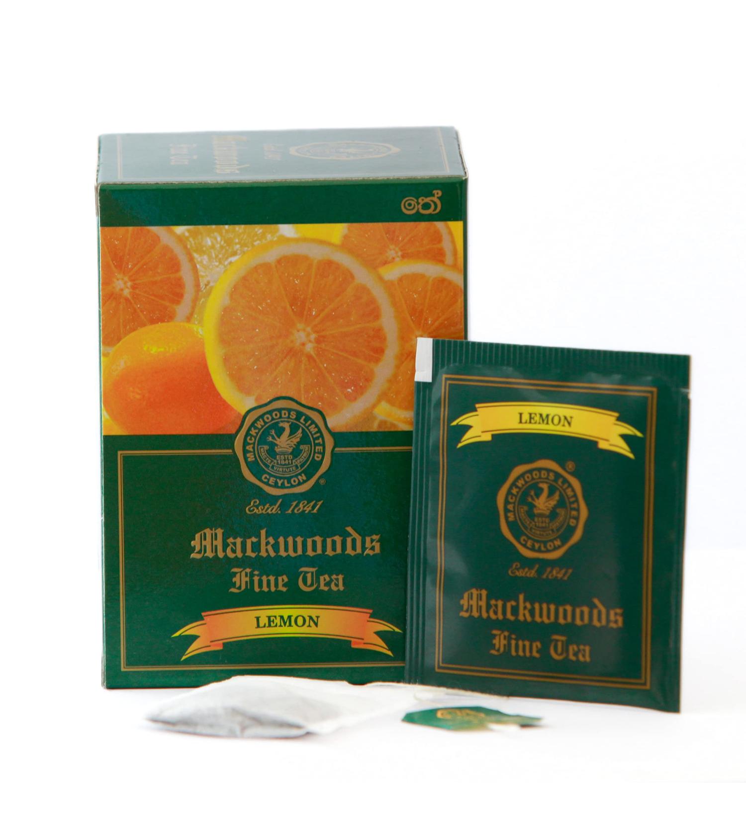 MACKWOODS LEMON FLAVOURED SINGLE ESTATE BLACK TEA IN 25 ENVELOPED TEA BAGS - Buy Online on GoSupps.com