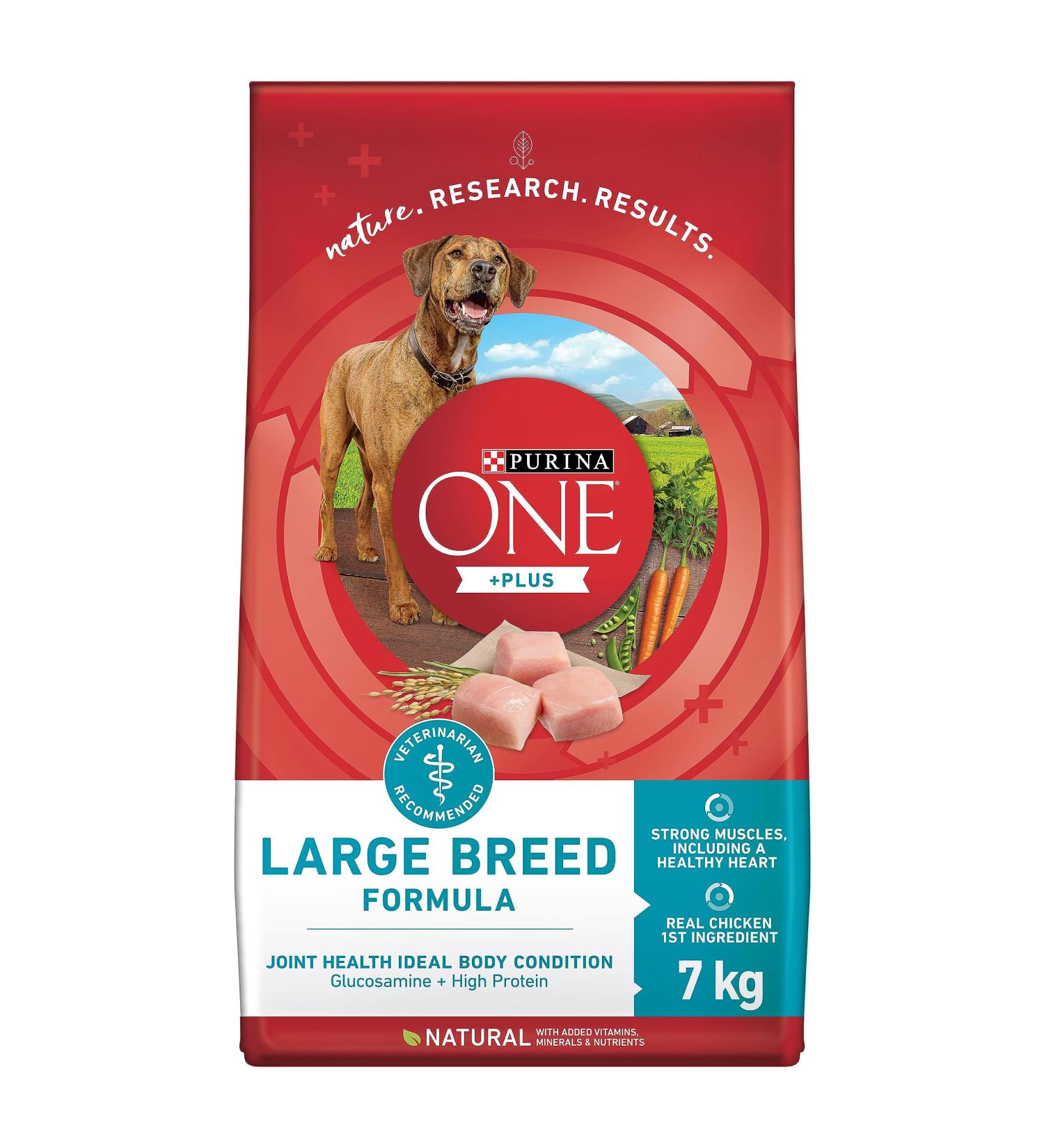 Purina ONE +Plus Large Breed Dry Dog Food with Chicken - 7 kg Bag 7 kg (Pack of 1) - Buy Online on GoSupps.com
