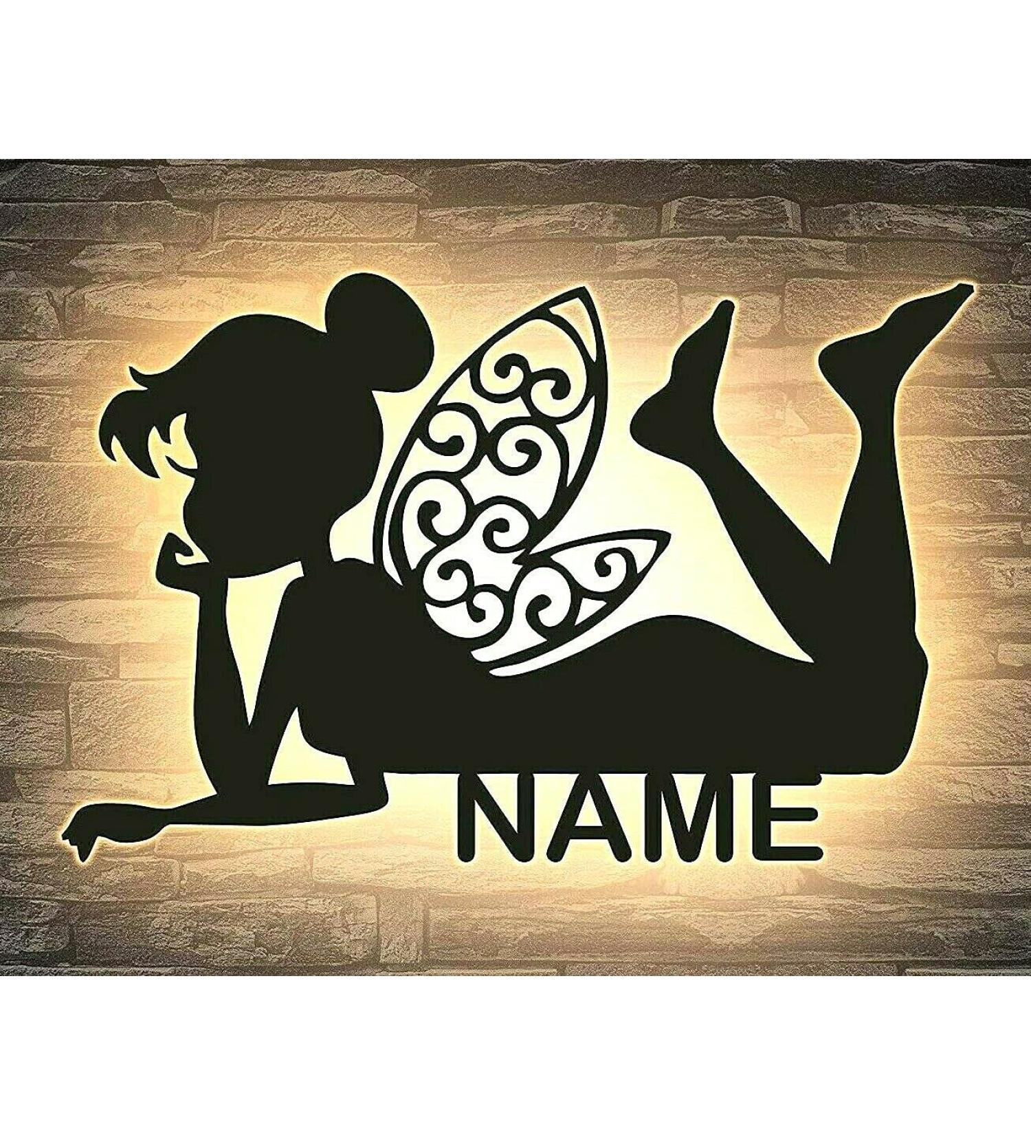 Personalized Fairy Elf LED Night Light - 13 MDF Colors 7 LED Options | Unique Slumber Light for Kids' Rooms & Gifts - Buy Online on GoSupps.com